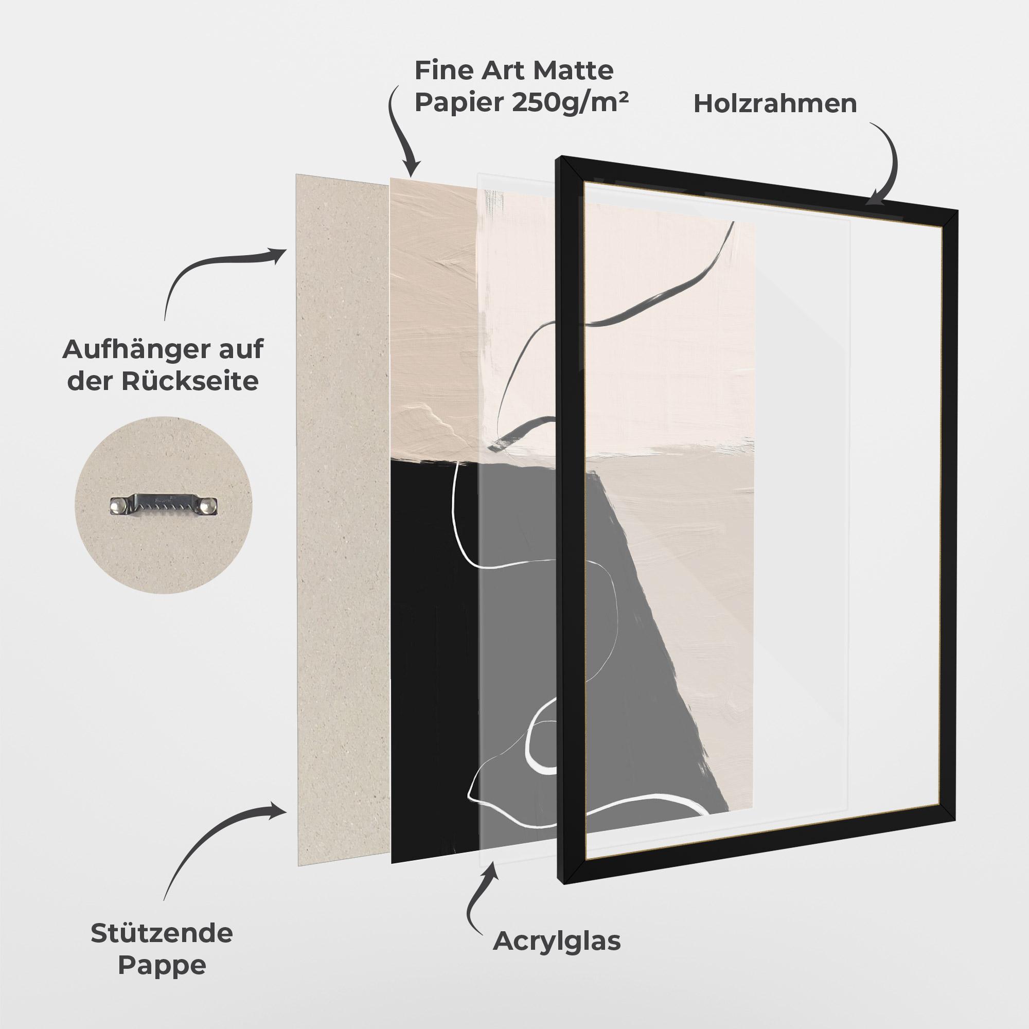 Gerahmte Poster Black Brushstrokes mockup 1