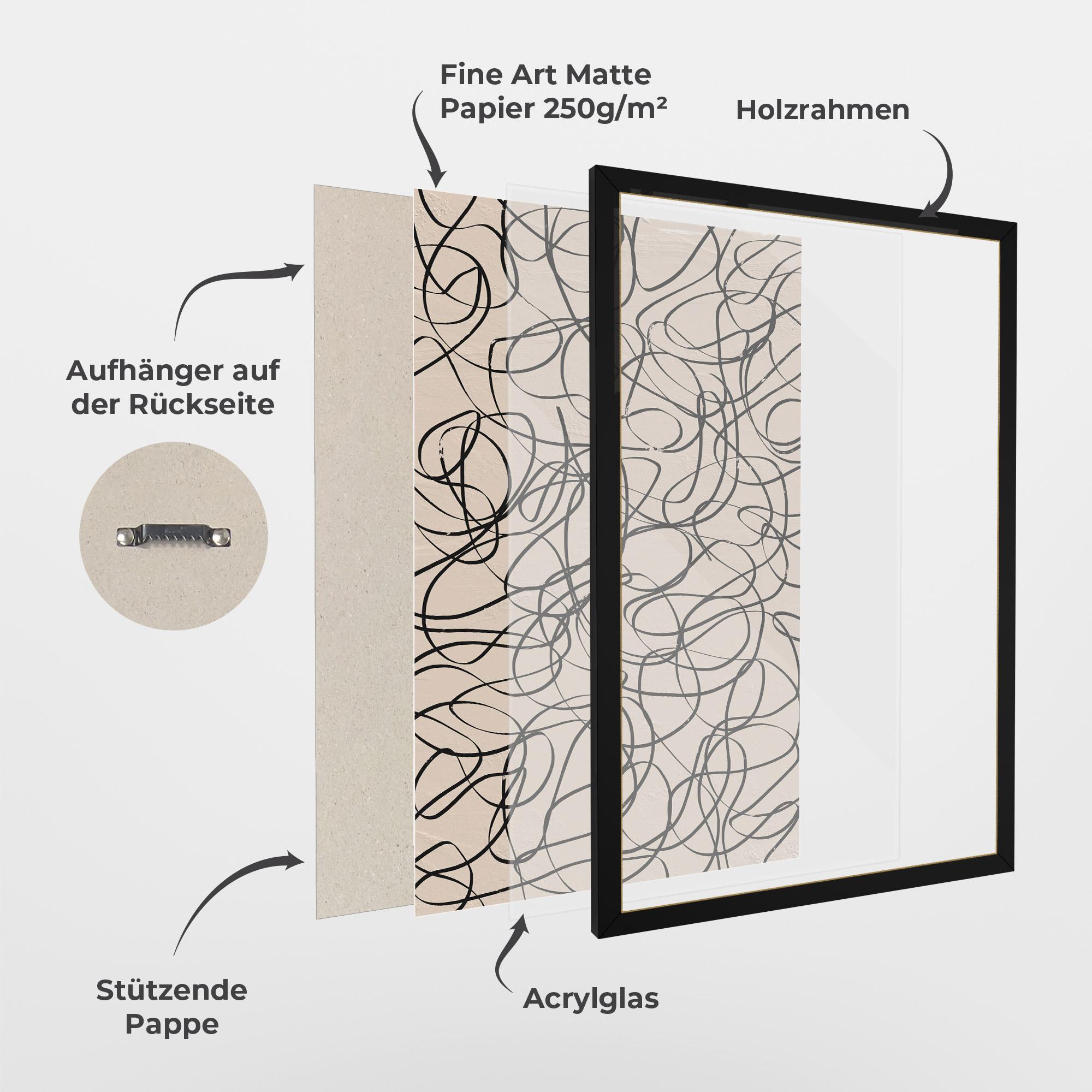 Gerahmte Poster Hand Painted Pattern mockup 1