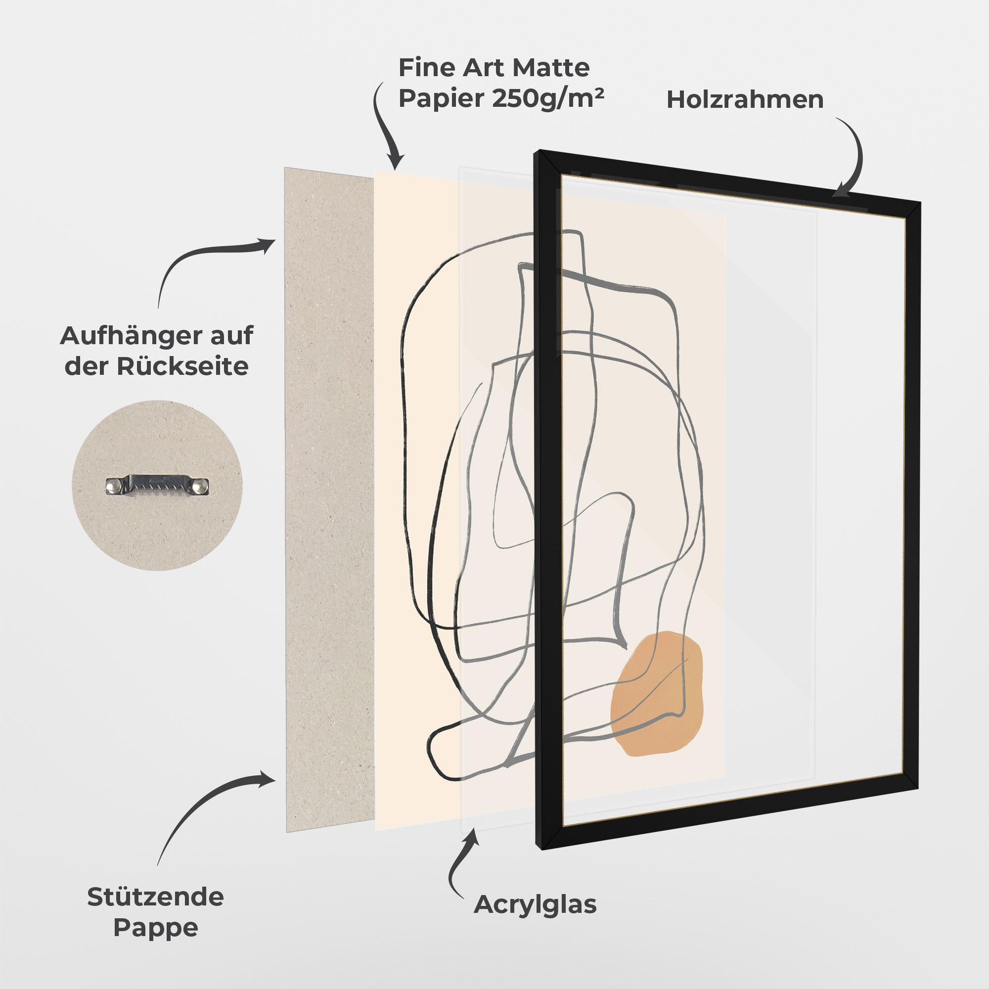 Gerahmte Poster Handdrawn Lines mockup 1