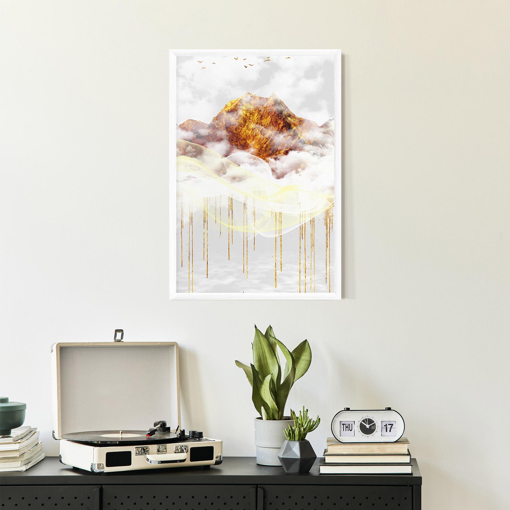 Gerahmte Poster Abstract Golden Landscape 3 mockup 2