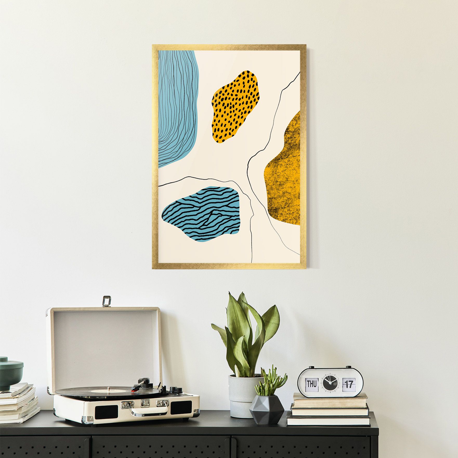 Abstract Lines On Blue mockup 2