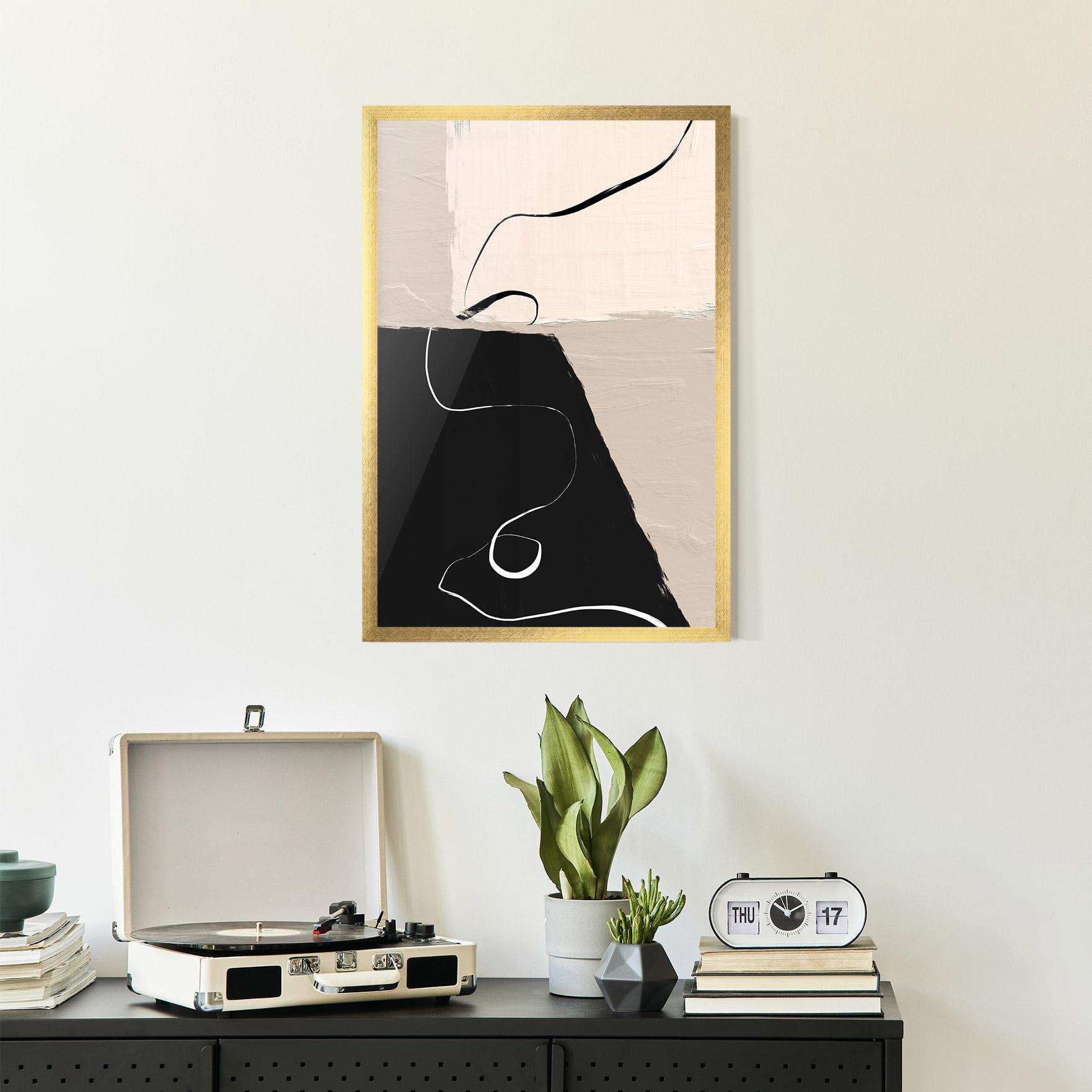 Gerahmte Poster Black Brushstrokes mockup 2