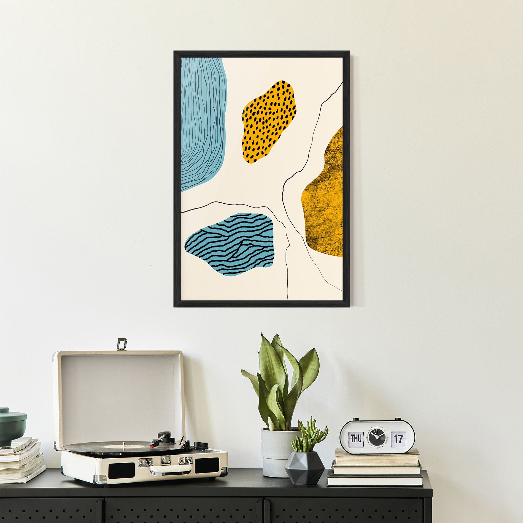 Abstract Lines On Blue mockup 2