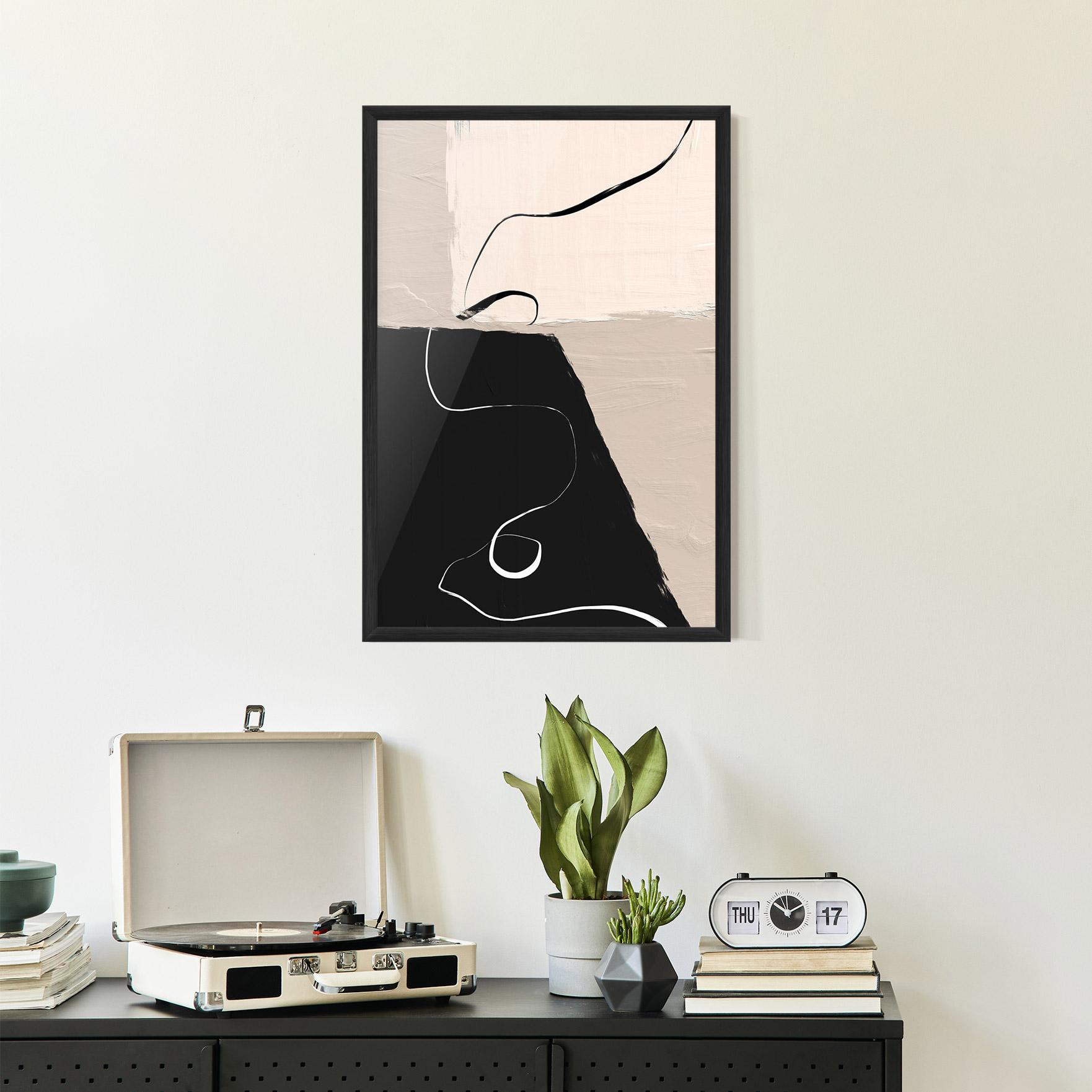 Gerahmte Poster Black Brushstrokes mockup 2