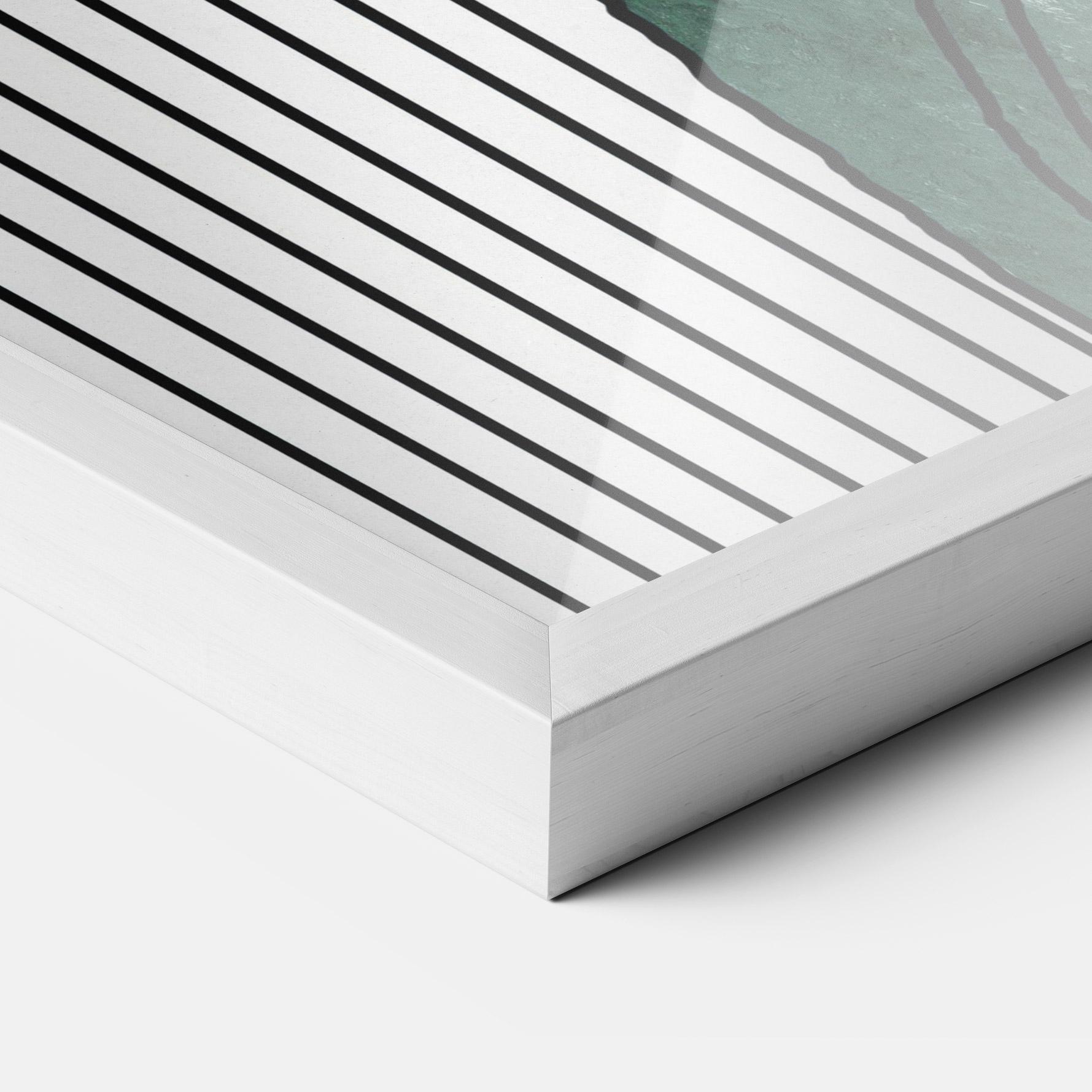 Gerahmte Poster Abstract Green Face mockup 3