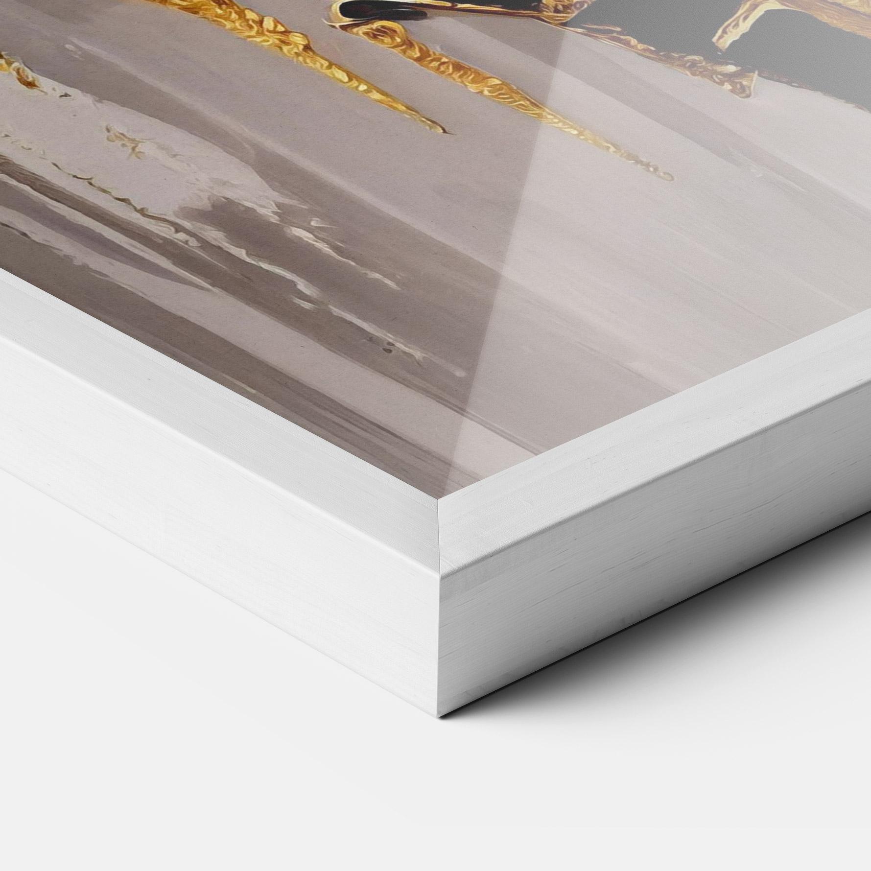 Gerahmte Poster Balck With Gold Leafs mockup 3