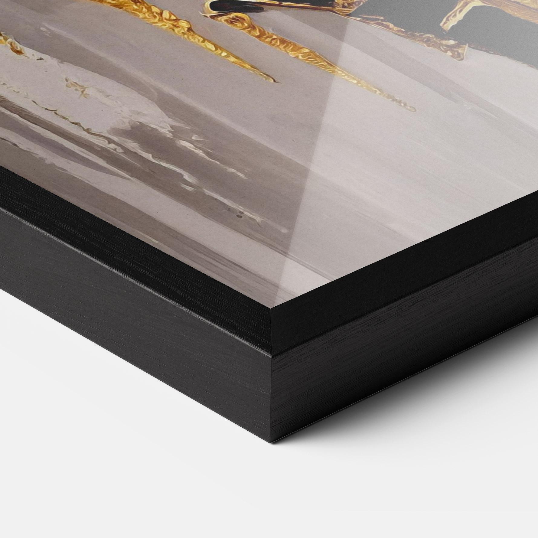 Gerahmte Poster Balck With Gold Leafs mockup 3