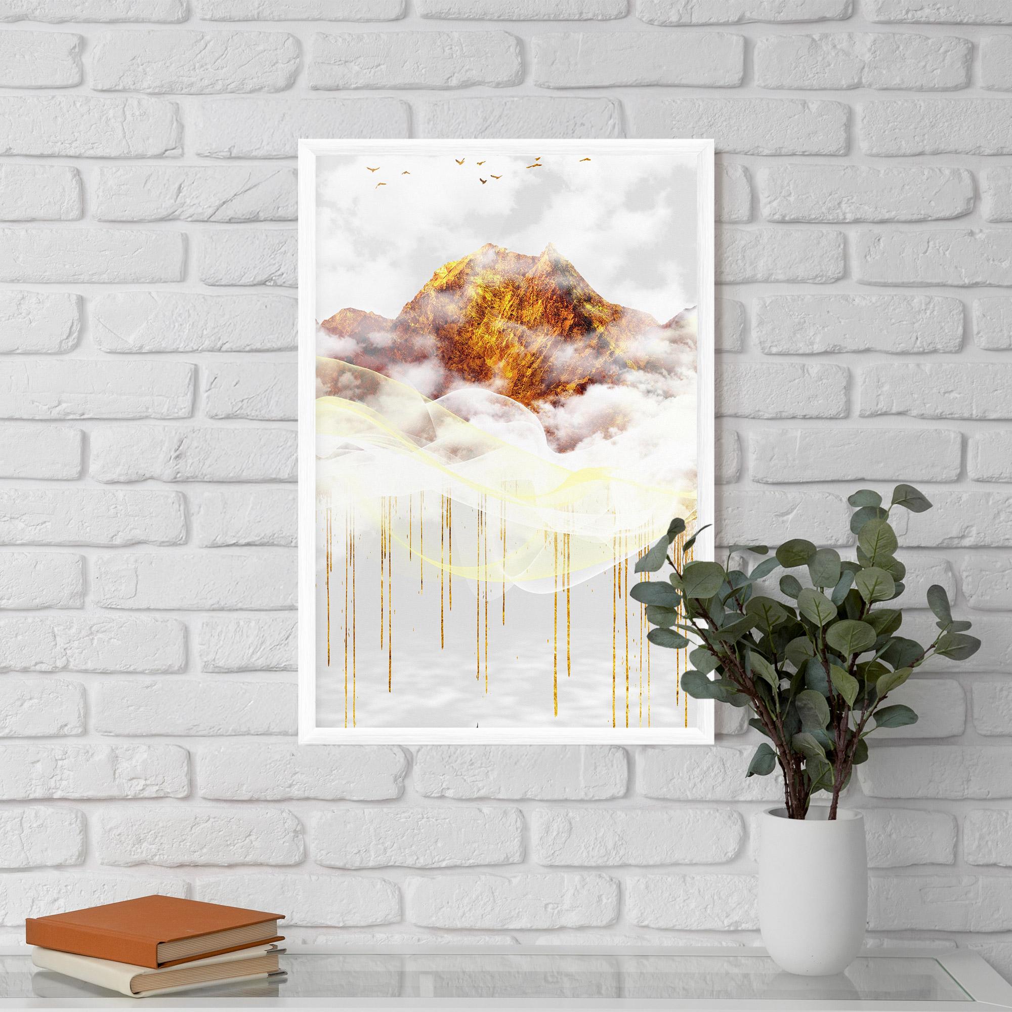 Gerahmte Poster Abstract Golden Landscape 3 mockup 5