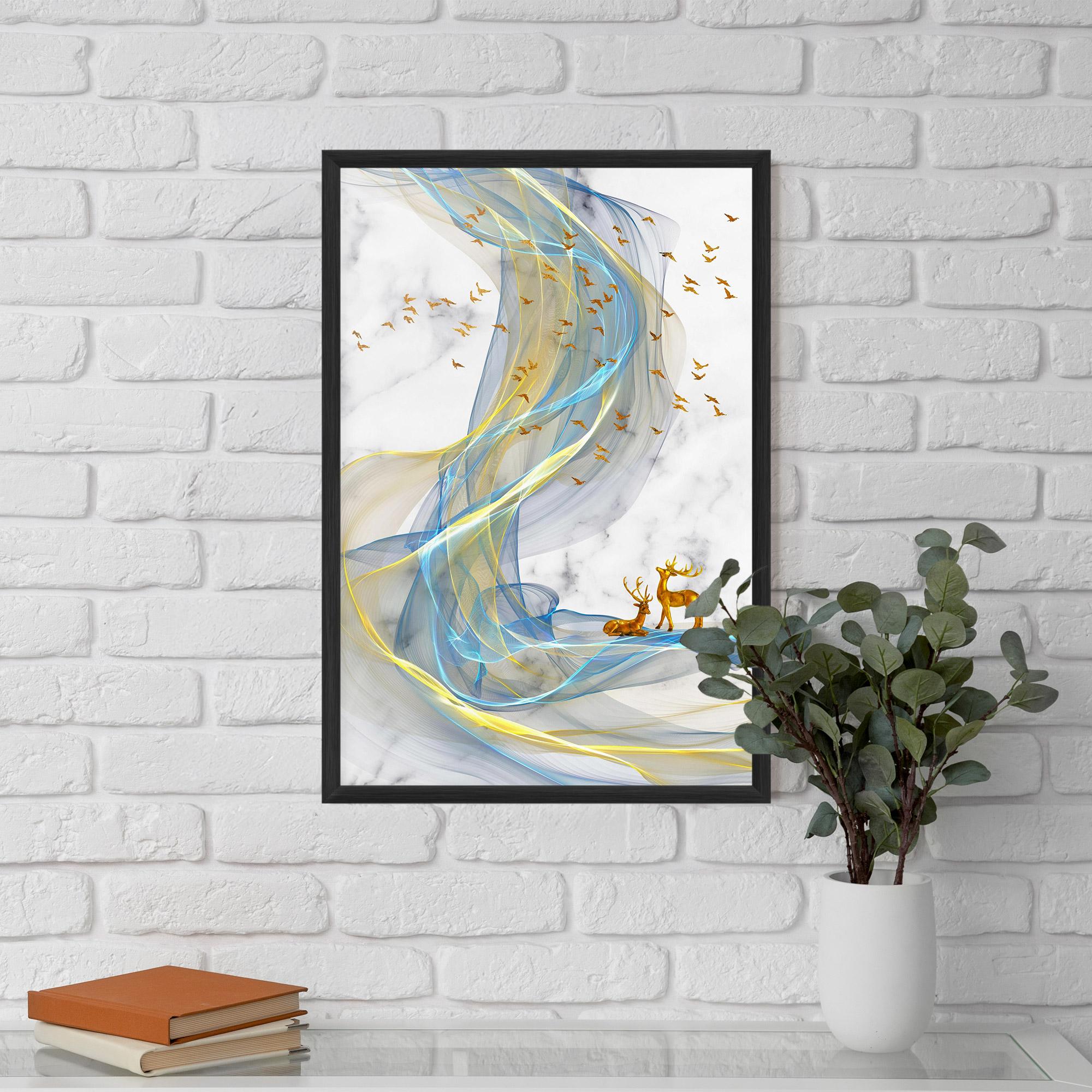 Gerahmte Poster Abstract Golden Landscape 2 mockup 5