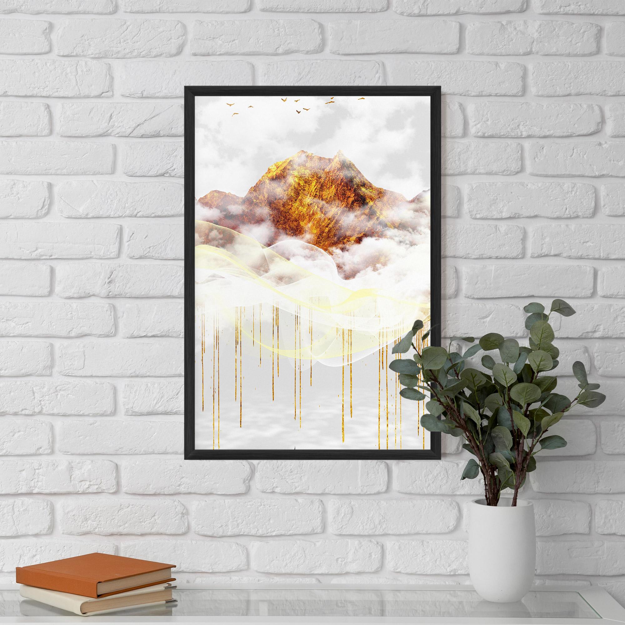 Gerahmte Poster Abstract Golden Landscape 3 mockup 5