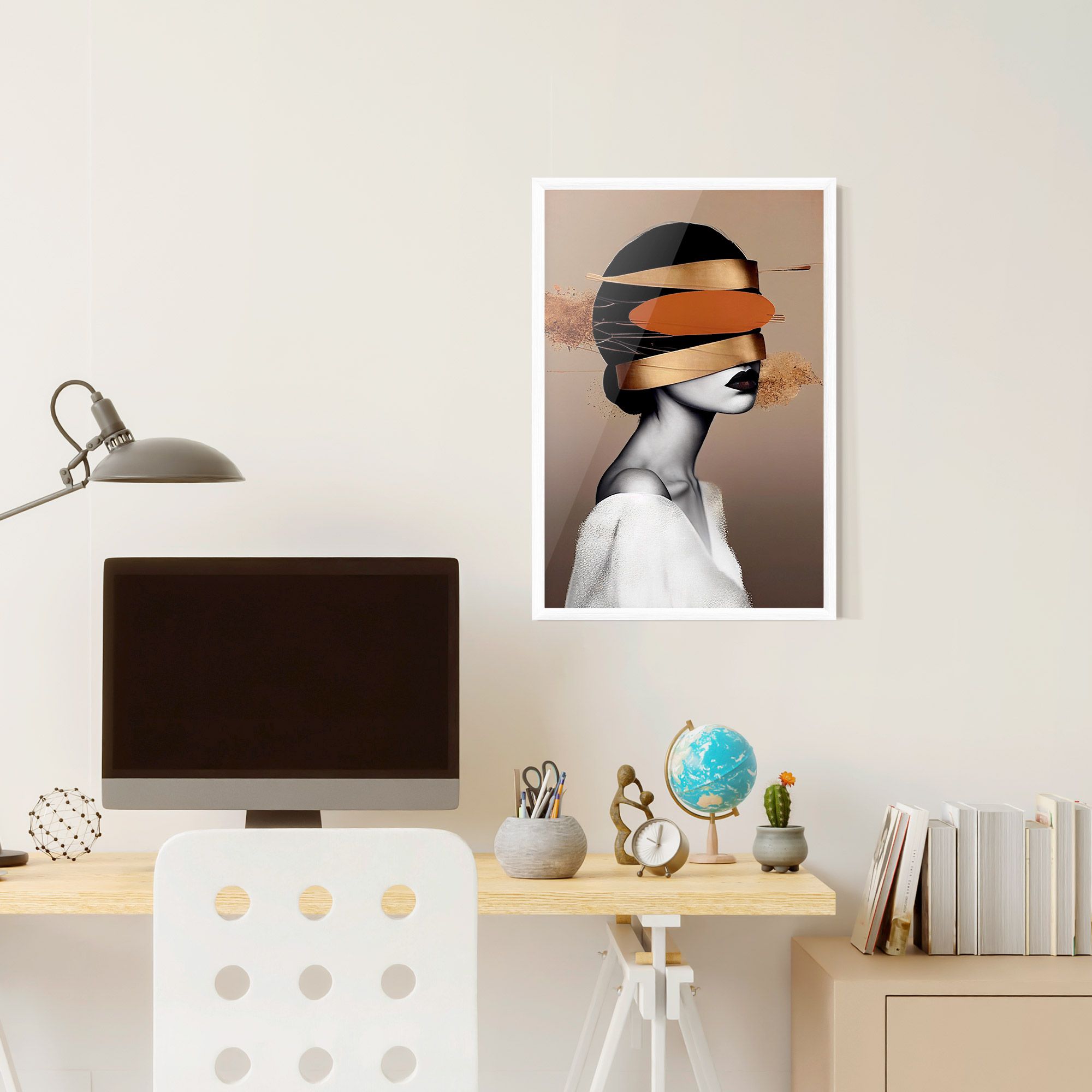 Woman With Gold Lines mockup 6