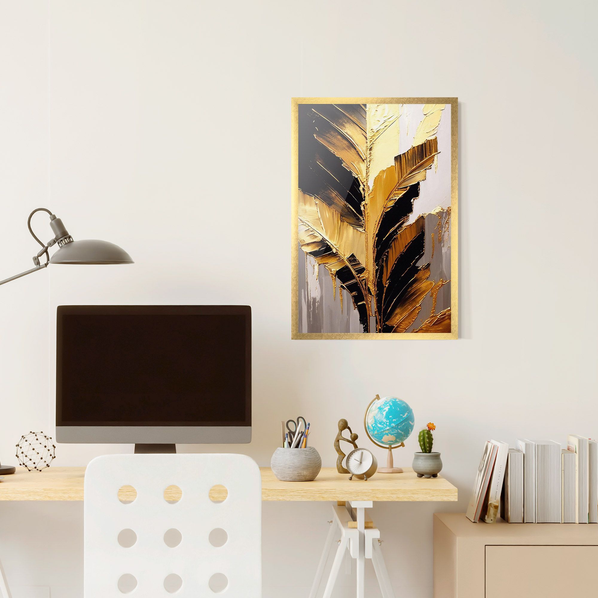 Balck With Gold Leafs mockup 6