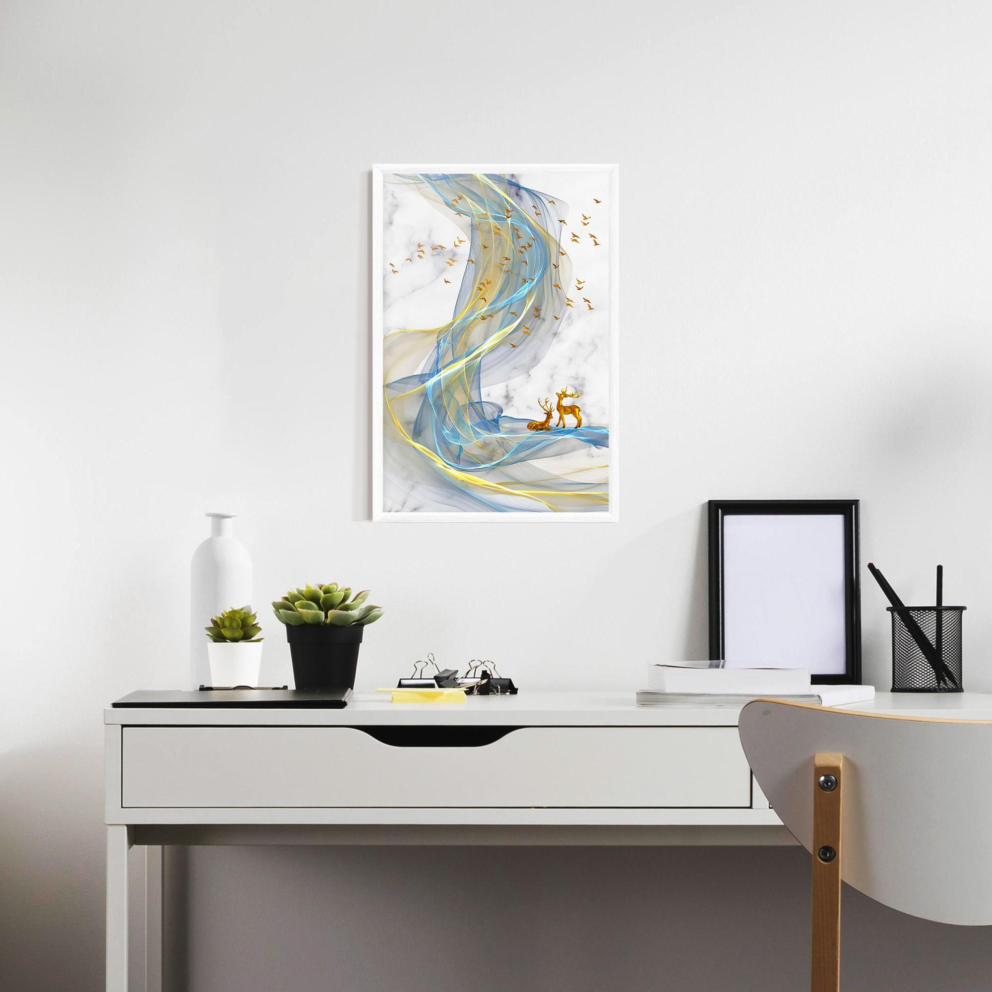 Gerahmte Poster Abstract Golden Landscape 2 mockup 7