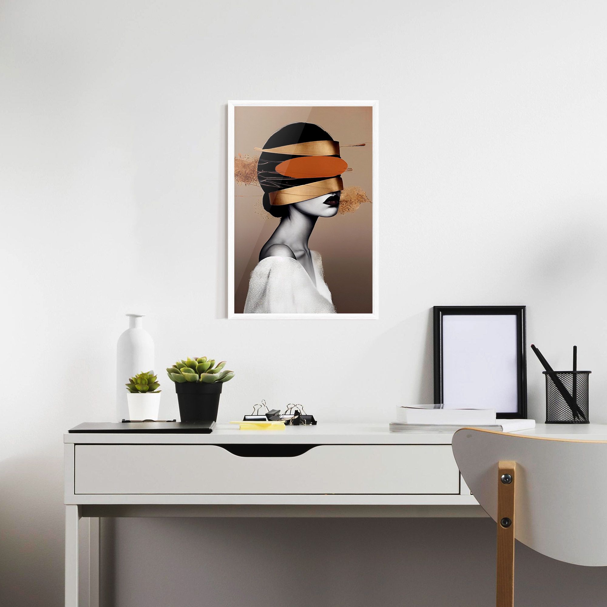 Woman With Gold Lines mockup 7