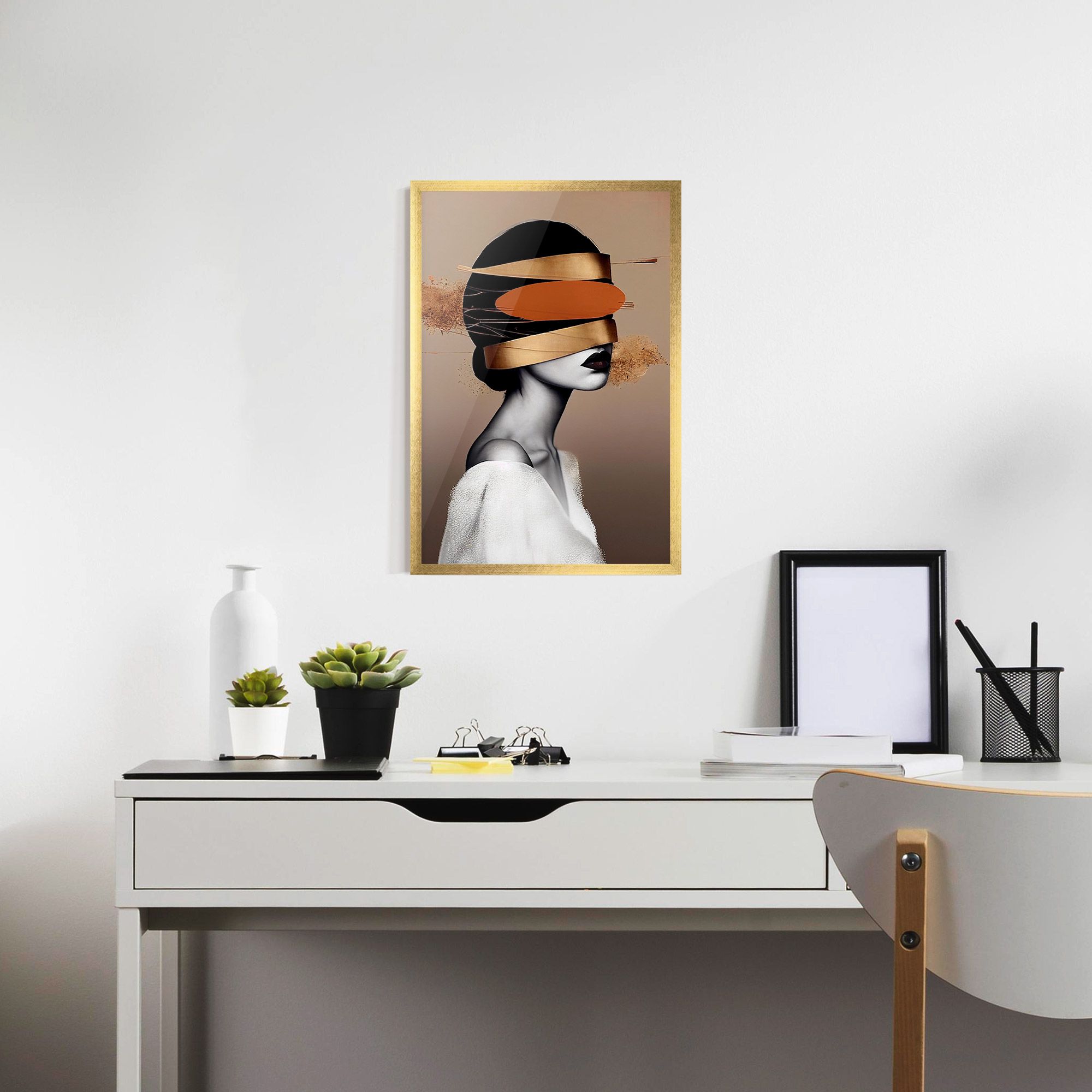 Woman With Gold Lines mockup 7