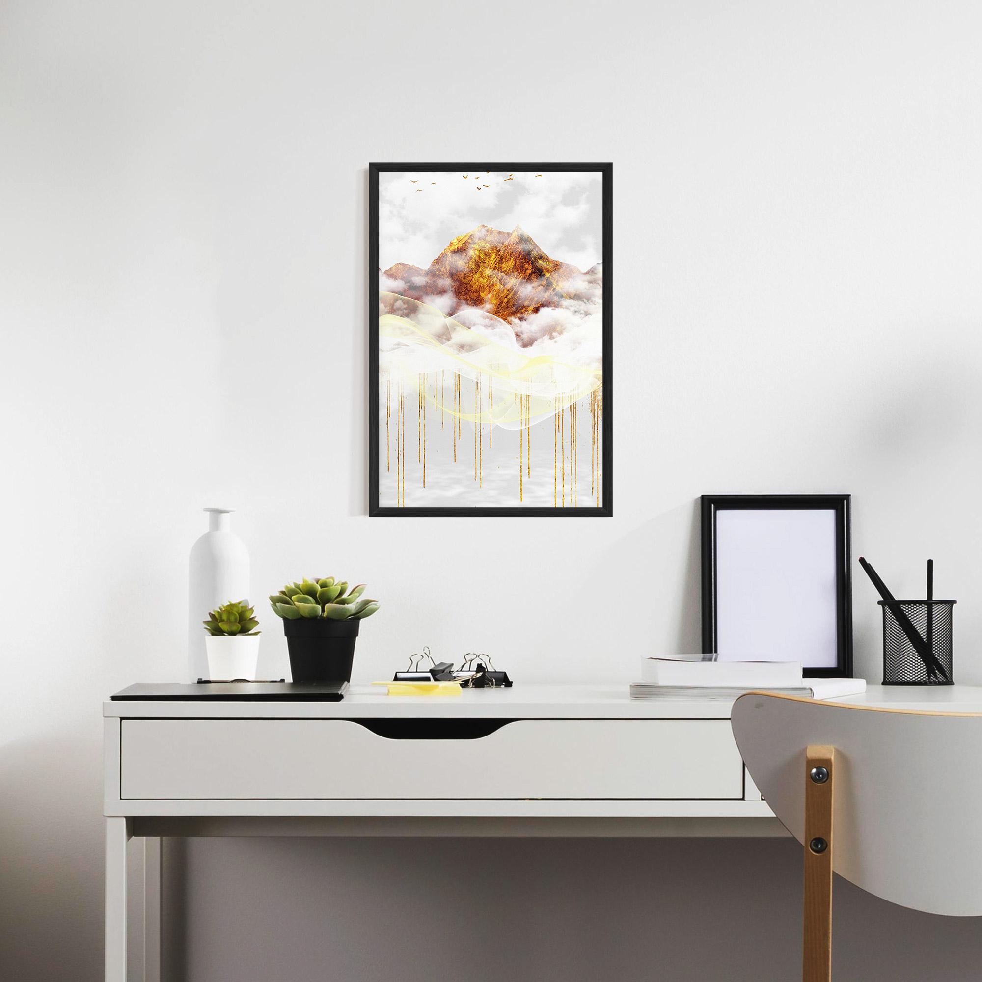 Gerahmte Poster Abstract Golden Landscape 3 mockup 7