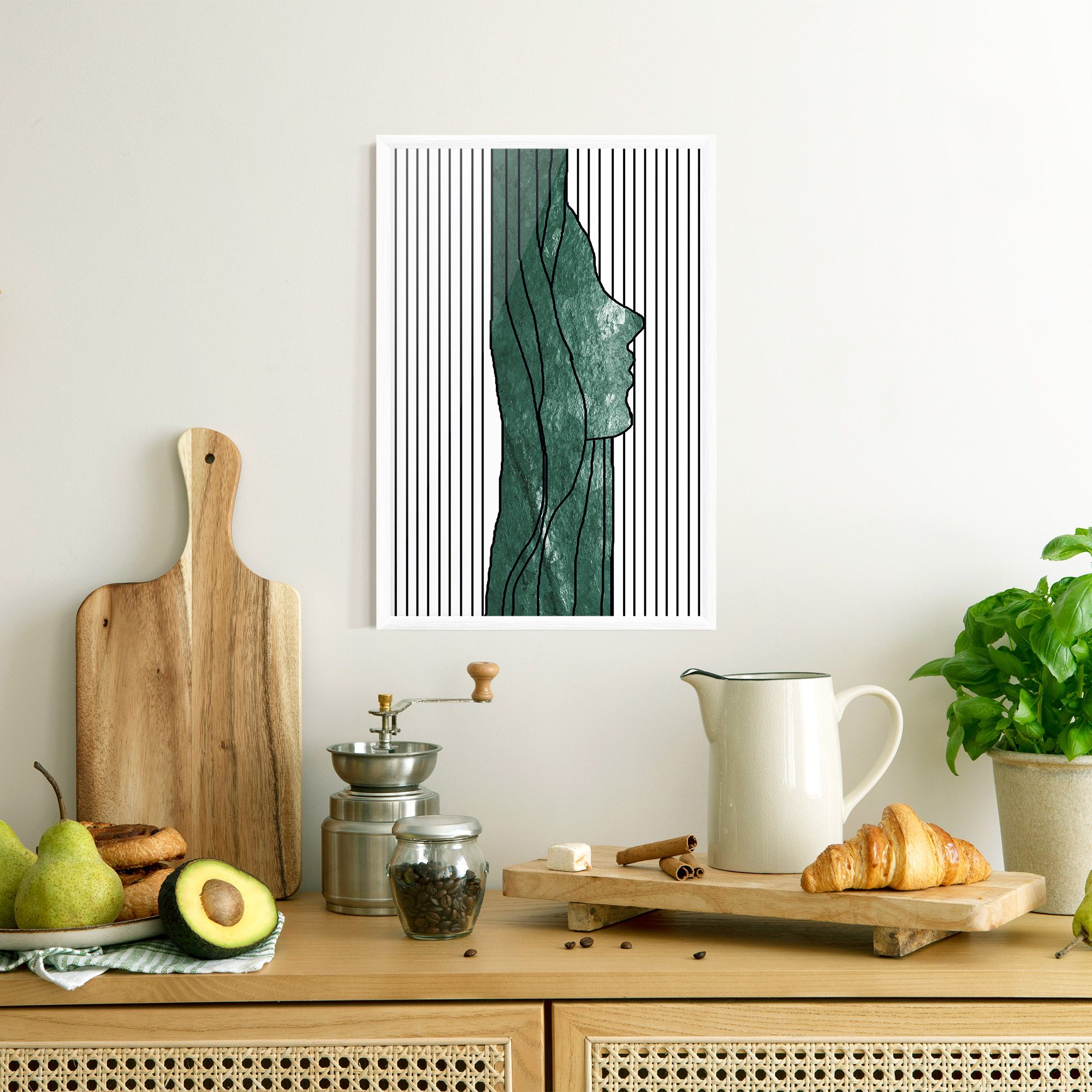 Abstract Green Face mockup 8