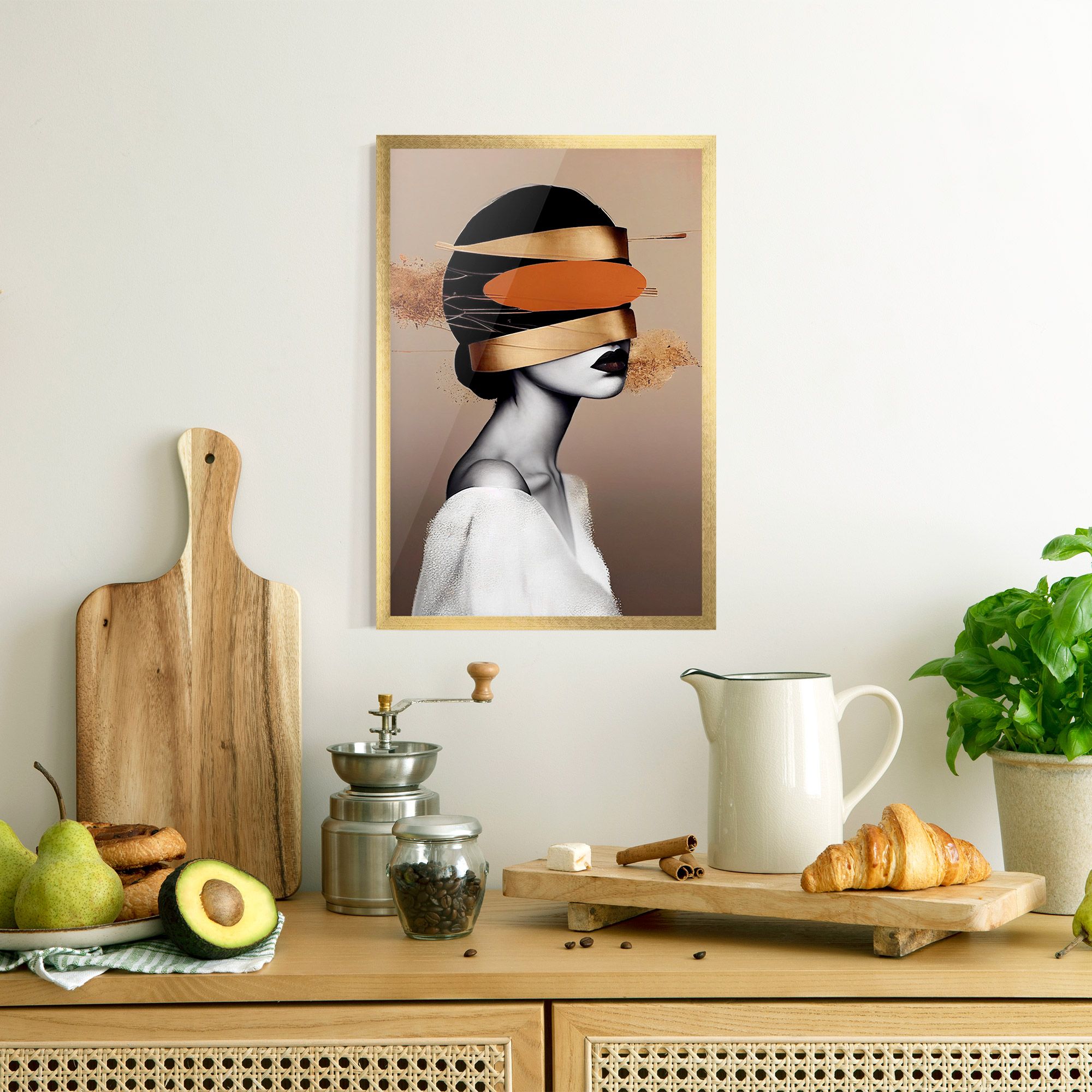 Woman With Gold Lines mockup 8