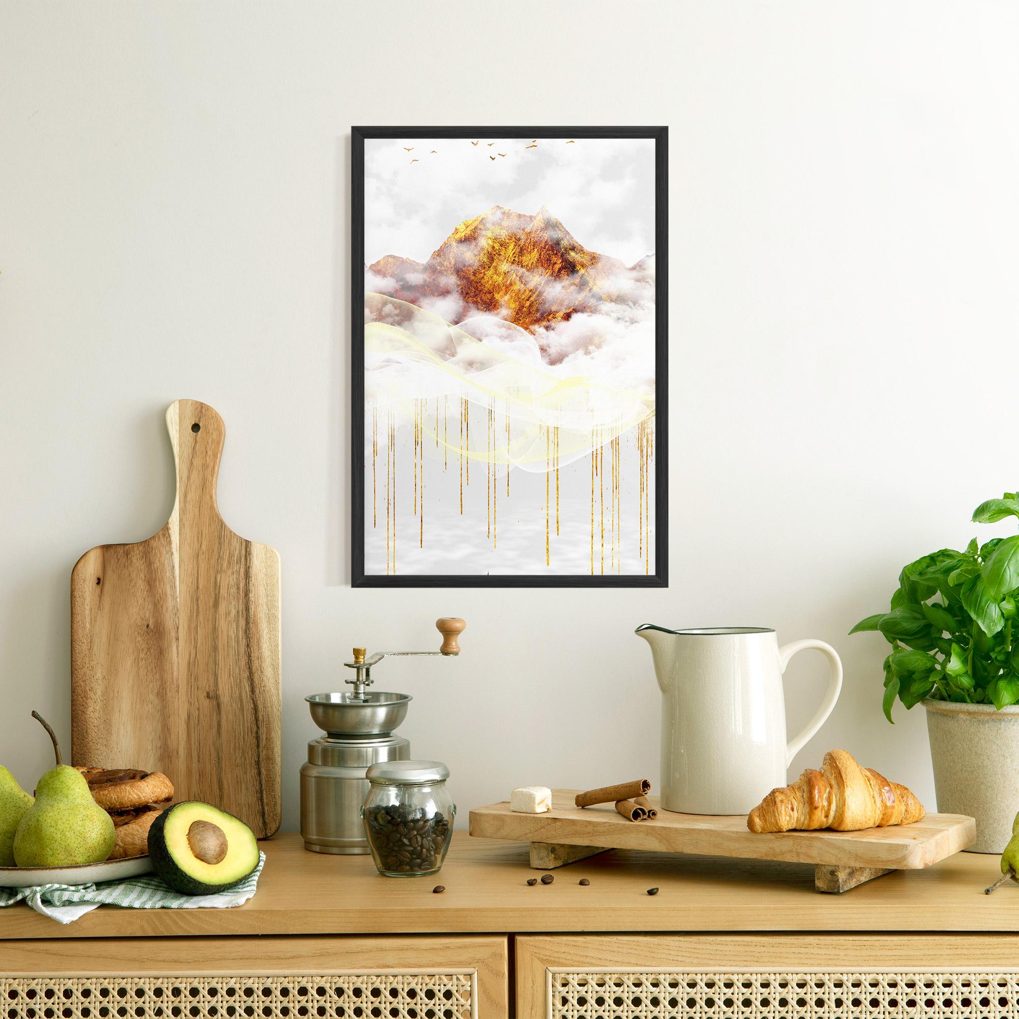 Gerahmte Poster Abstract Golden Landscape 3 mockup 8