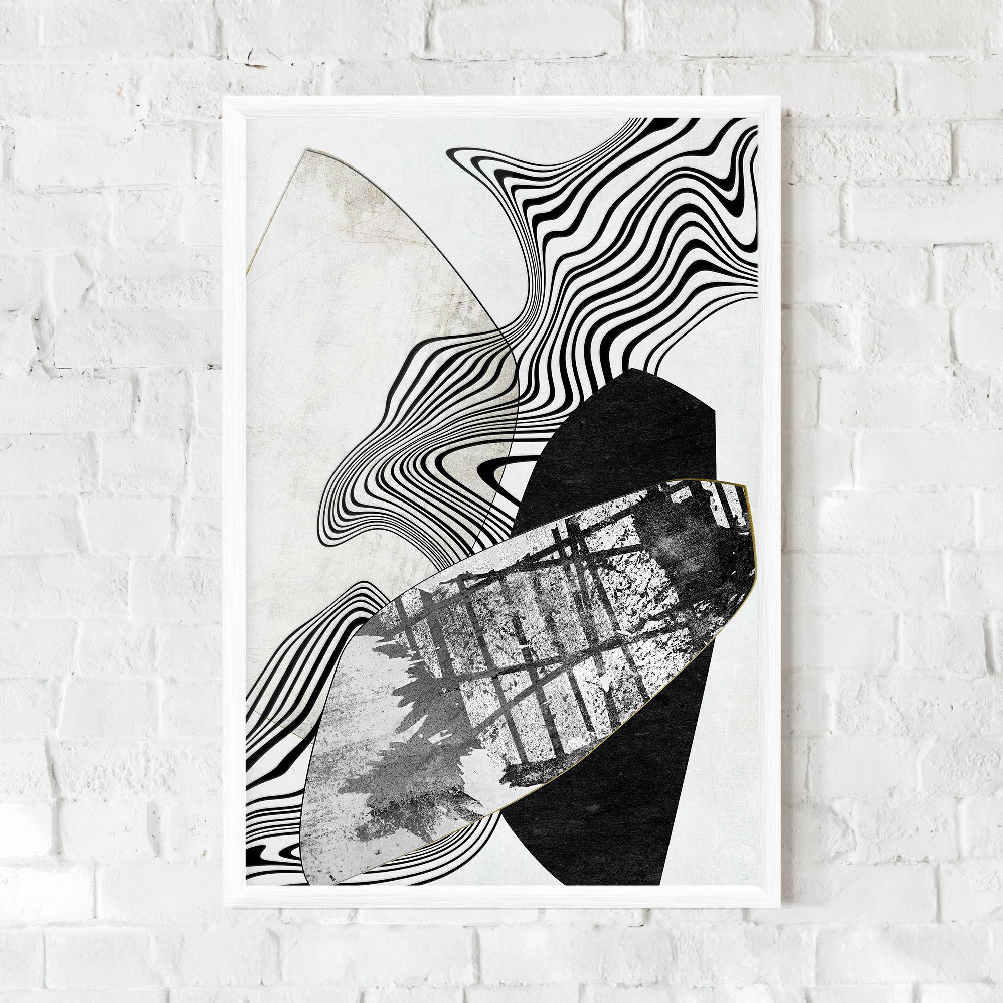 Gerahmte Poster Abstract Black Lines mockup 0
