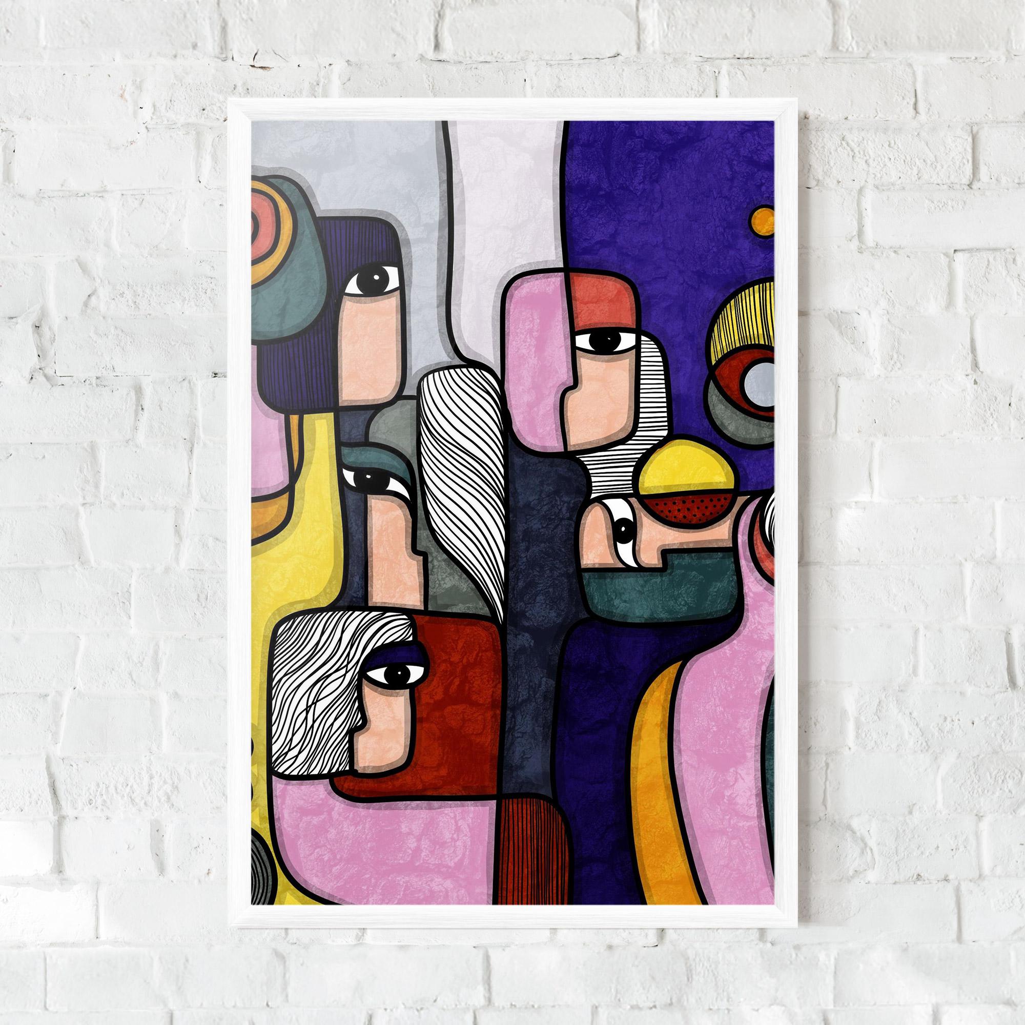 Gerahmte Poster Abstract Looking Eyes mockup 0