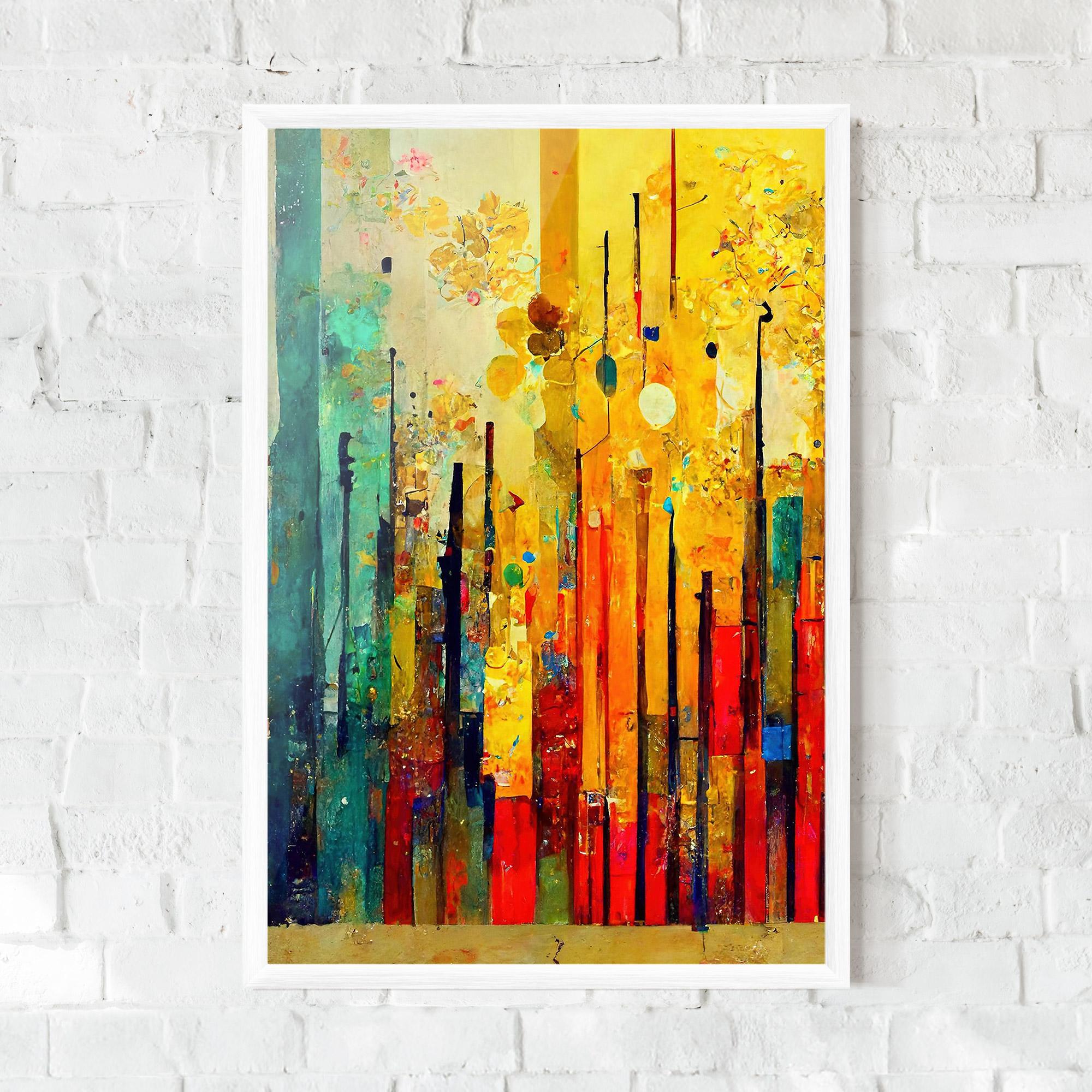 Gerahmte Poster Black Lines On Yellow Light mockup 0