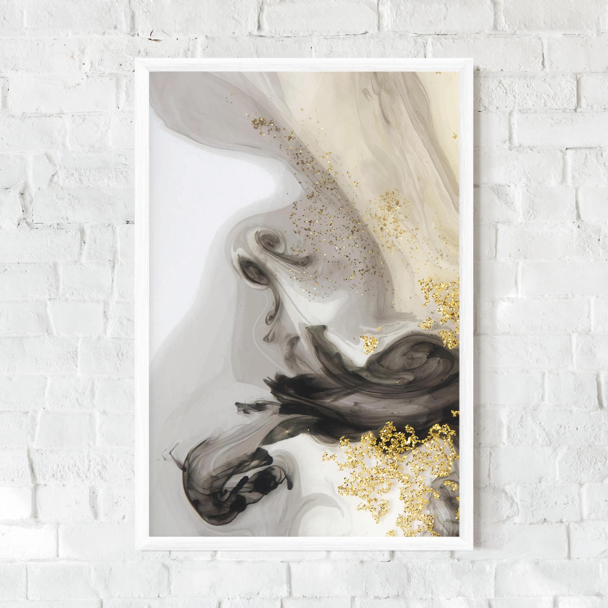 Gerahmte Poster Gold Glitter Watercolor mockup 0