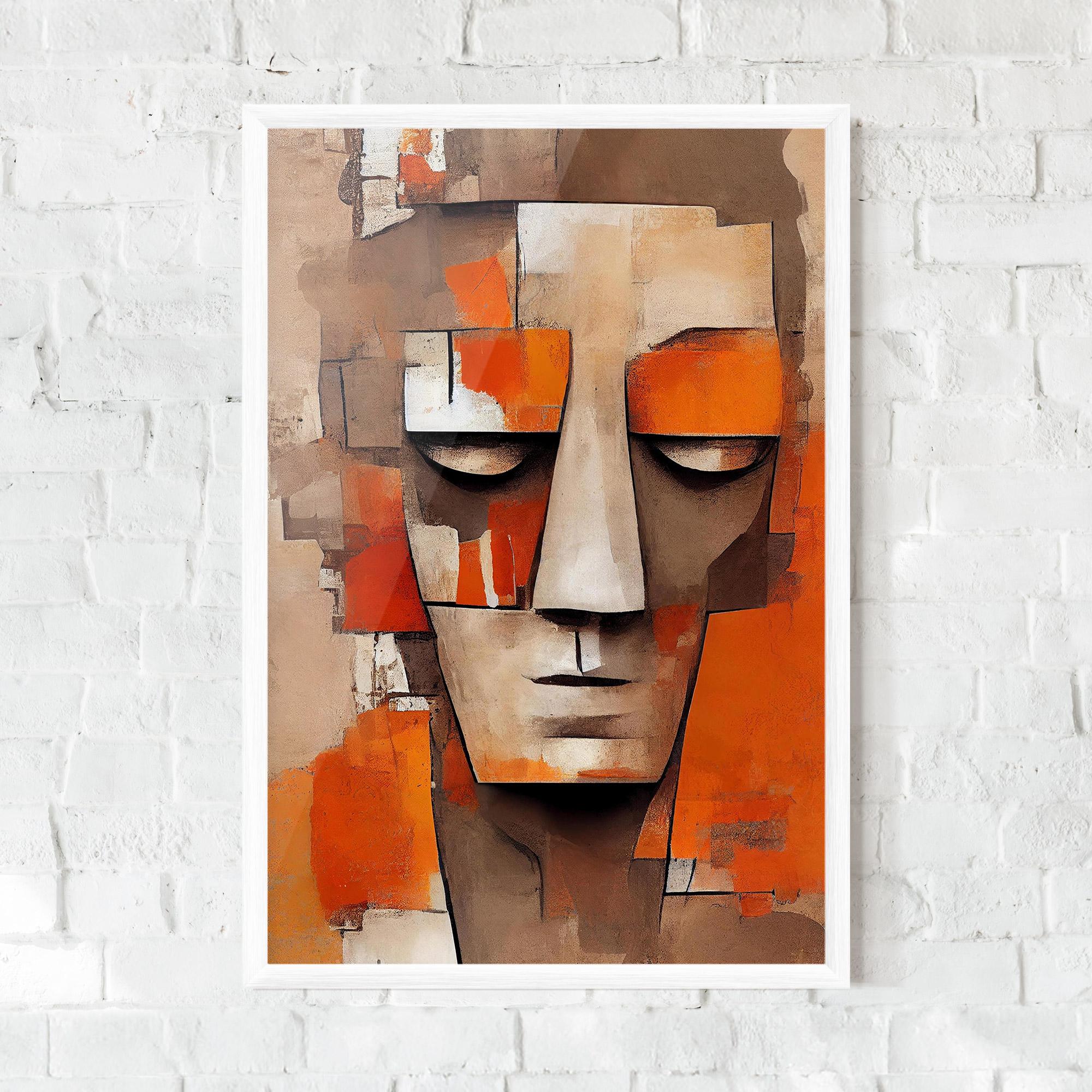 Gerahmte Poster Orange Male Face mockup 0