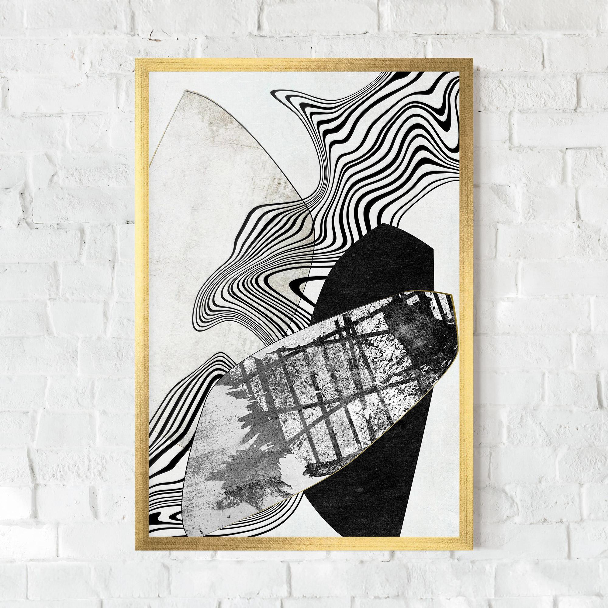 Gerahmte Poster Abstract Black Lines mockup 0
