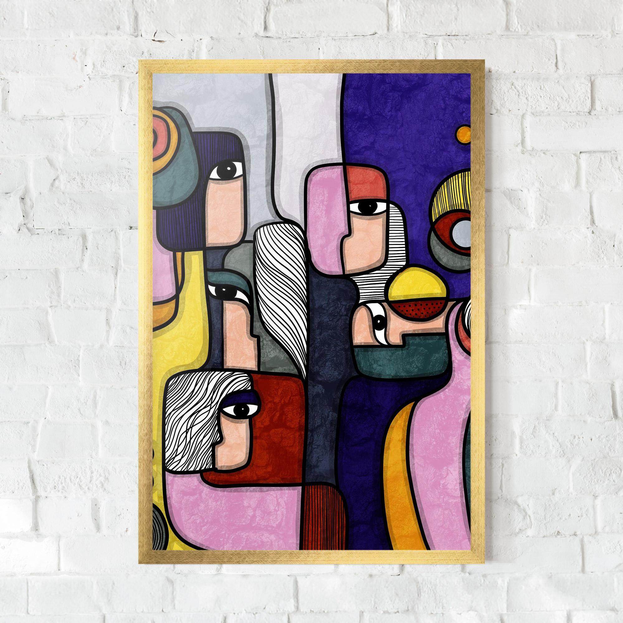 Gerahmte Poster Abstract Looking Eyes mockup 0