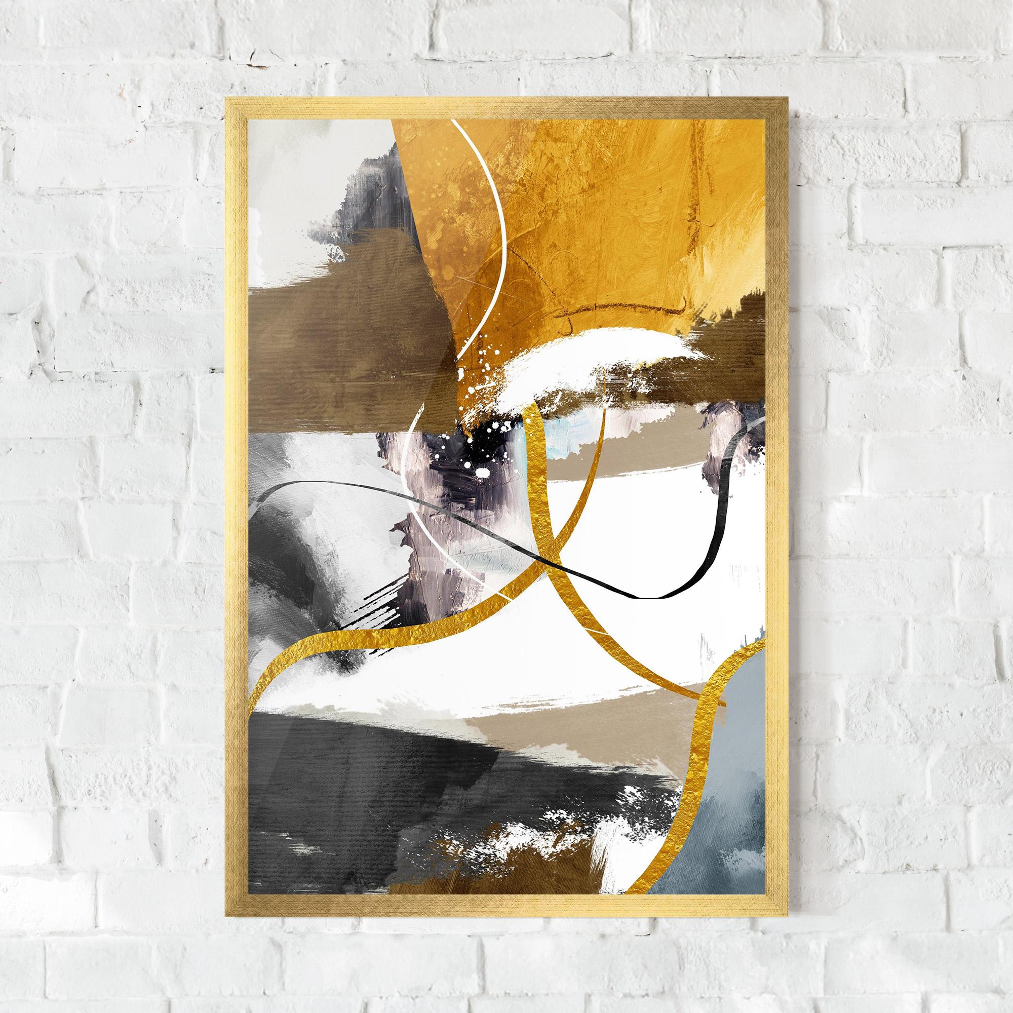 Gerahmte Poster Chaotic Golden Painting mockup 0