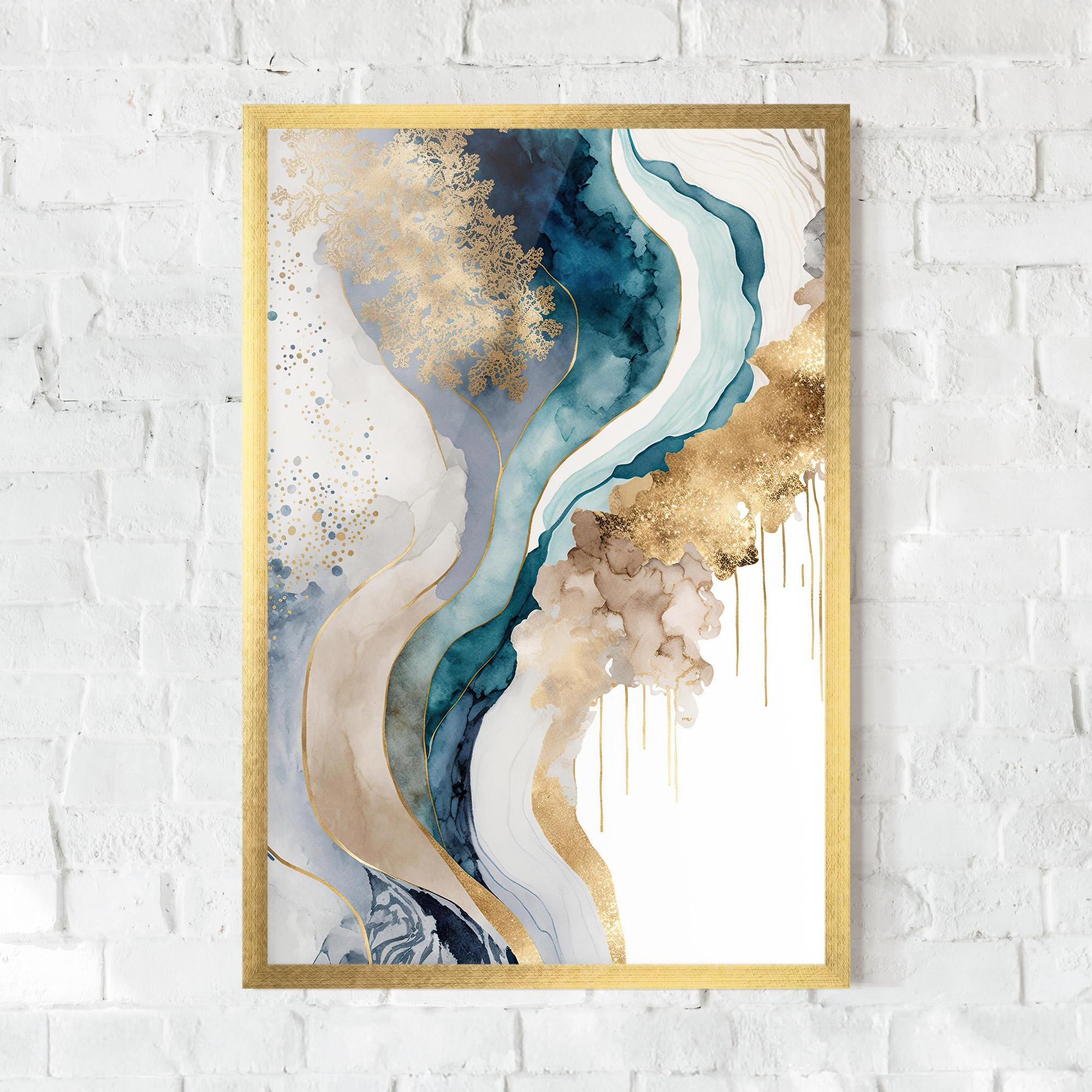 Gerahmte Poster Light Blue Waves mockup 0