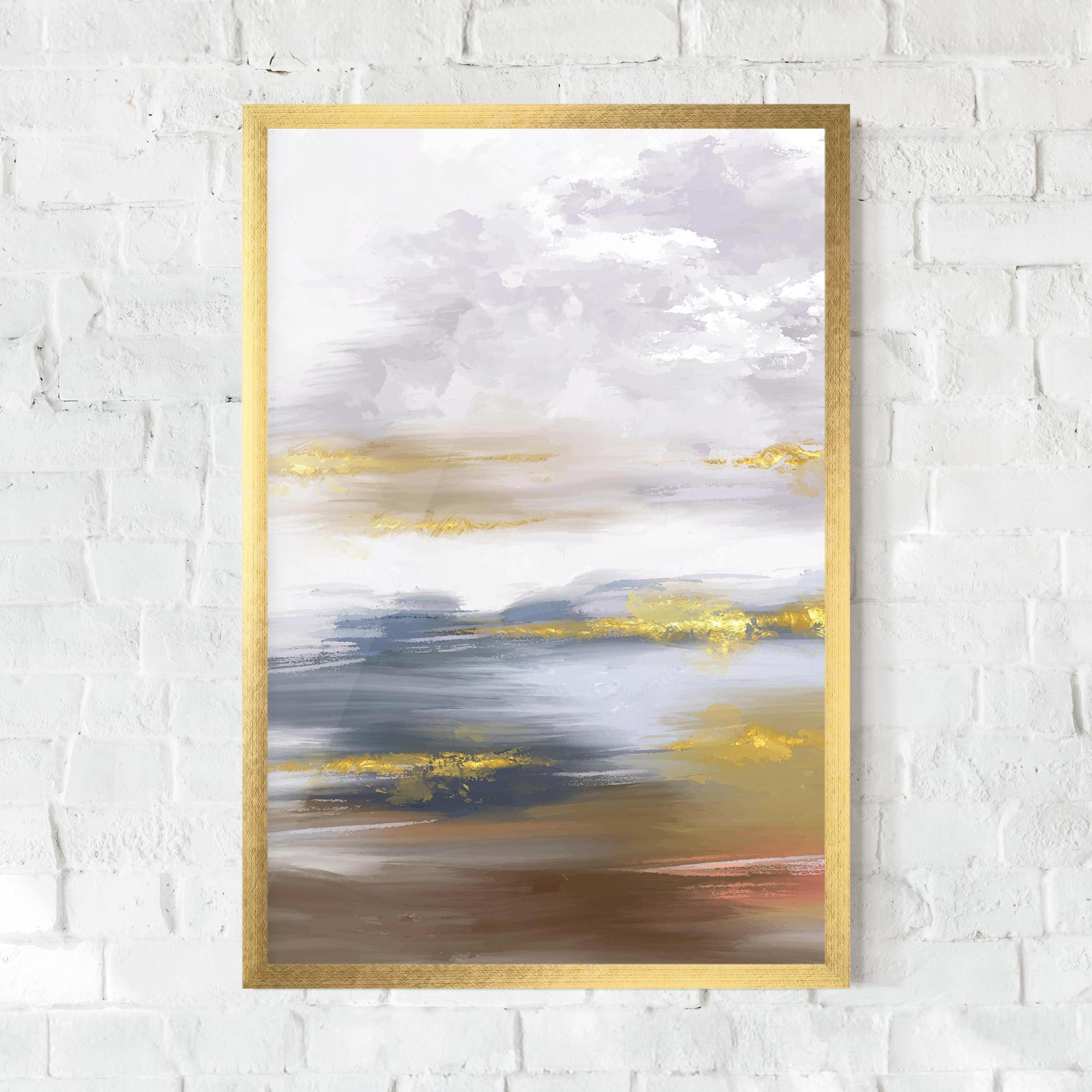 Gerahmte Poster Messy Gold Art mockup 0