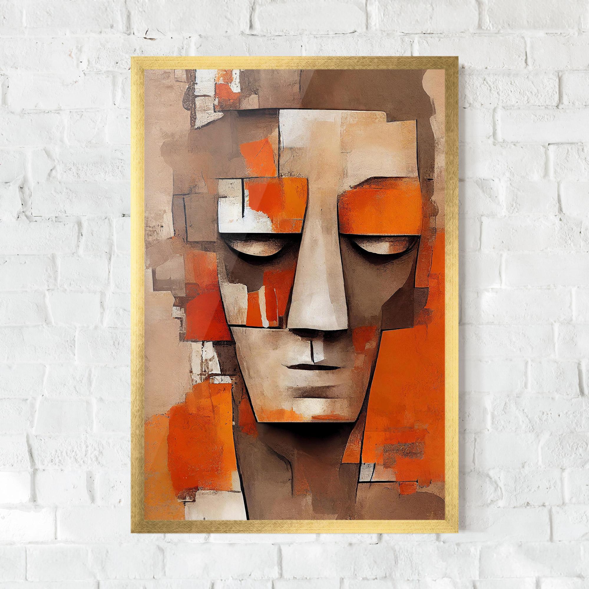 Gerahmte Poster Orange Male Face mockup 0