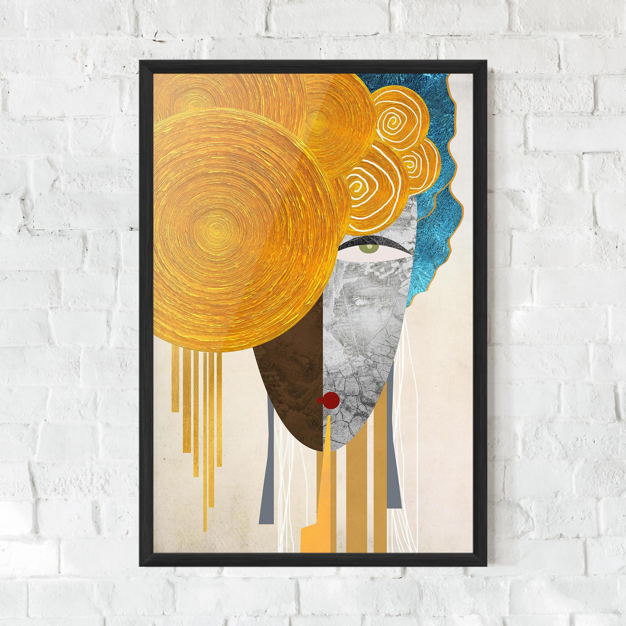 Gerahmte Poster Abstract Grey Face 1 mockup 0