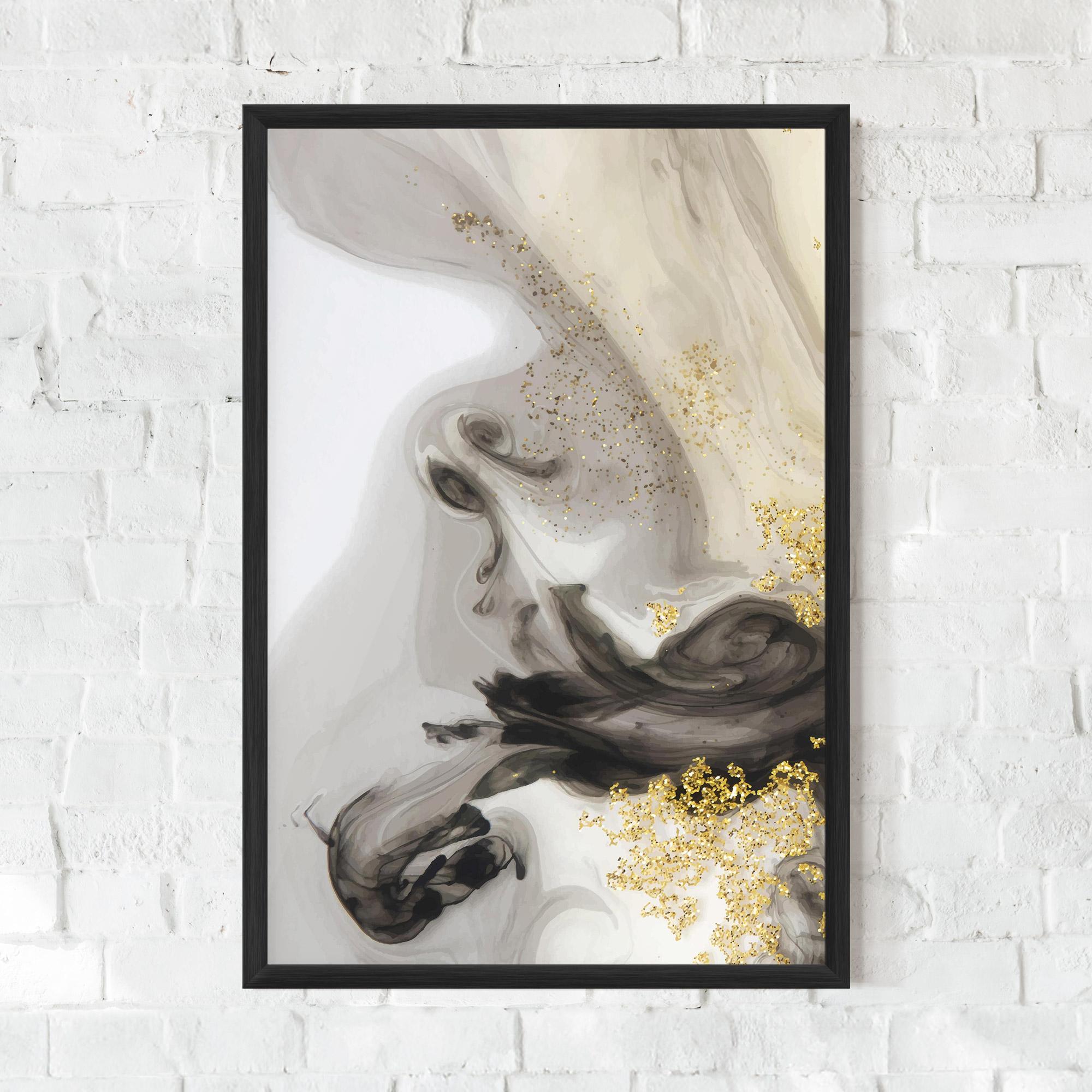 Gerahmte Poster Gold Glitter Watercolor mockup 0