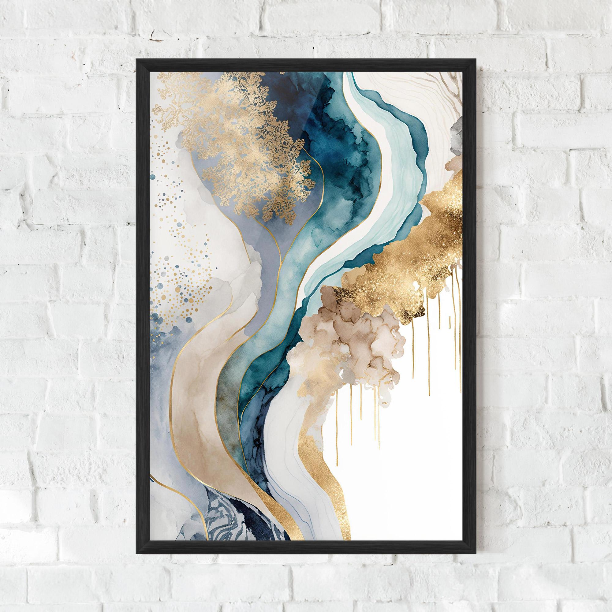 Gerahmte Poster Light Blue Waves mockup 0