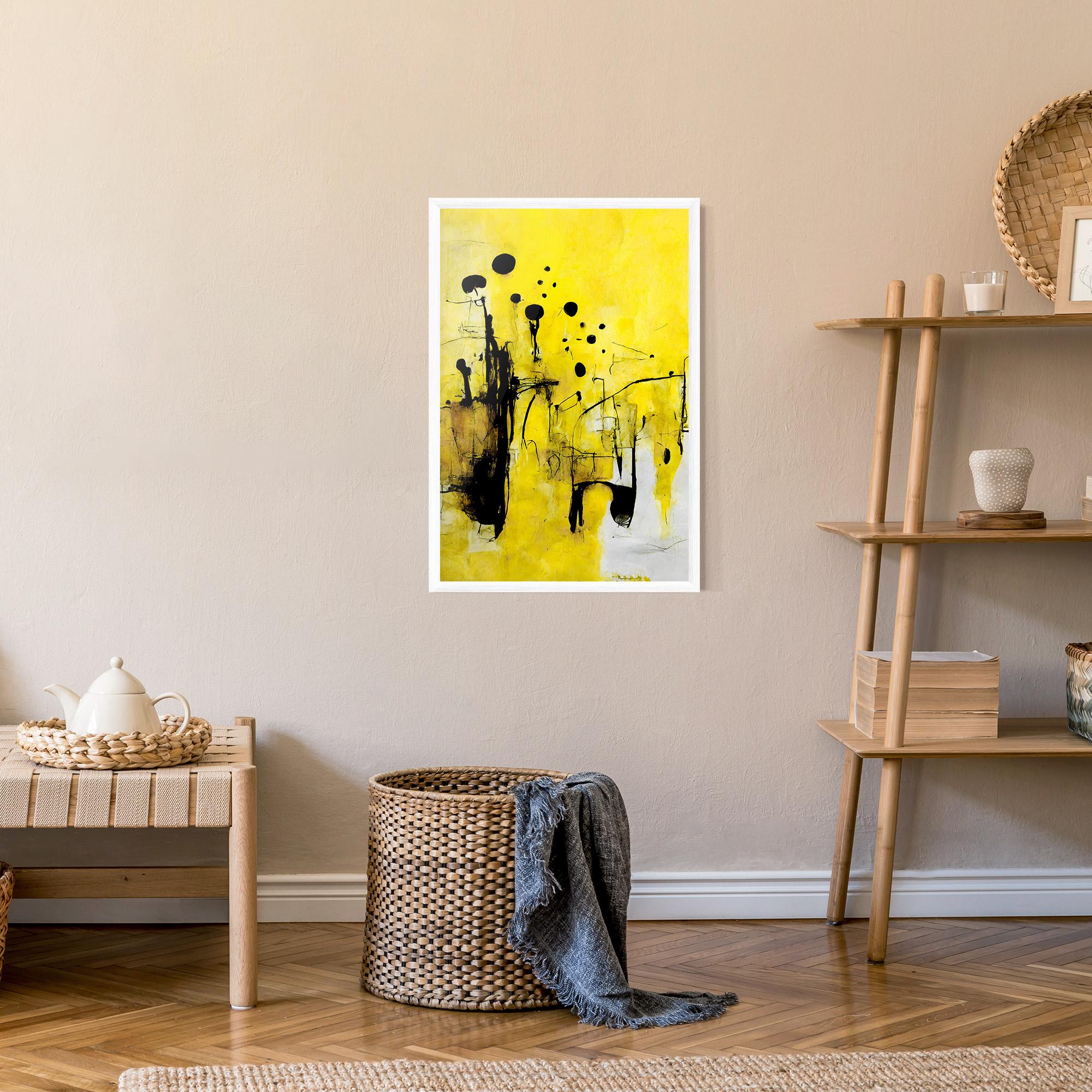 Gerahmte Poster Abstract Black Yellow mockup 9