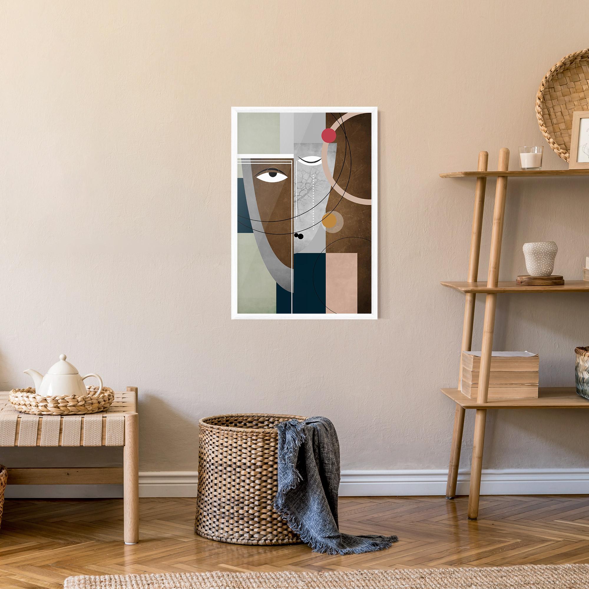 Gerahmte Poster Abstract Brown Face mockup 9