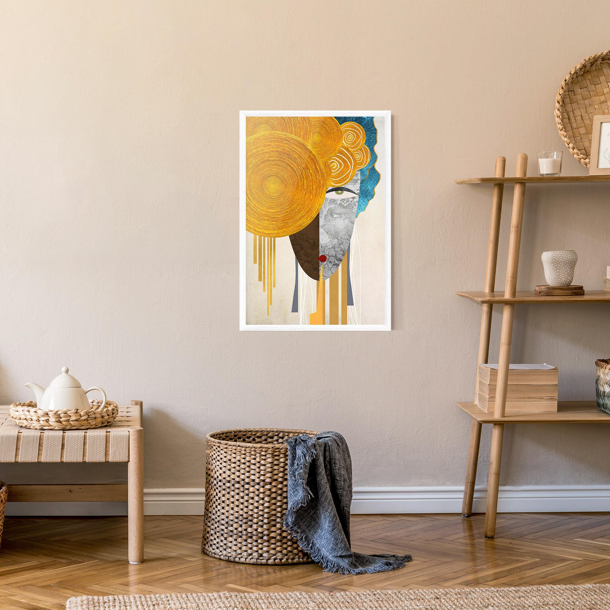 Gerahmte Poster Abstract Grey Face 1 mockup 9