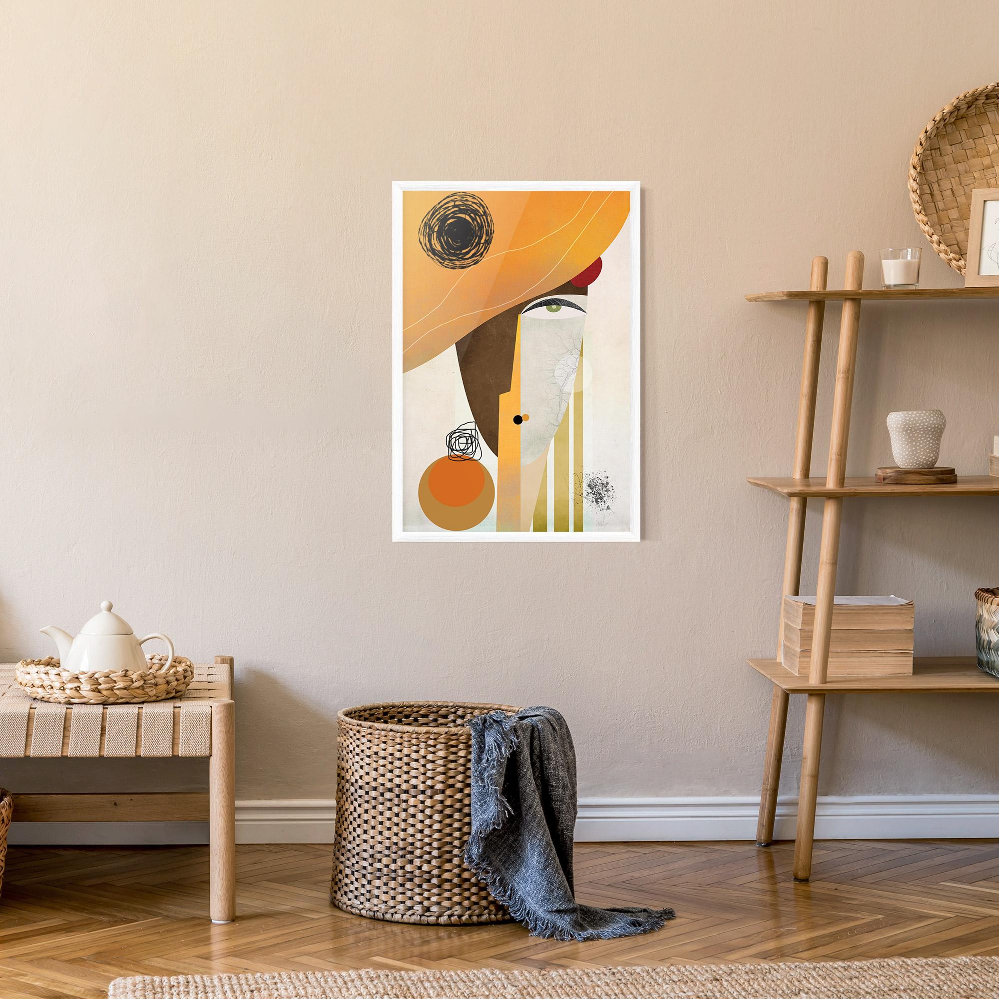 Gerahmte Poster Abstract Orange Face mockup 9