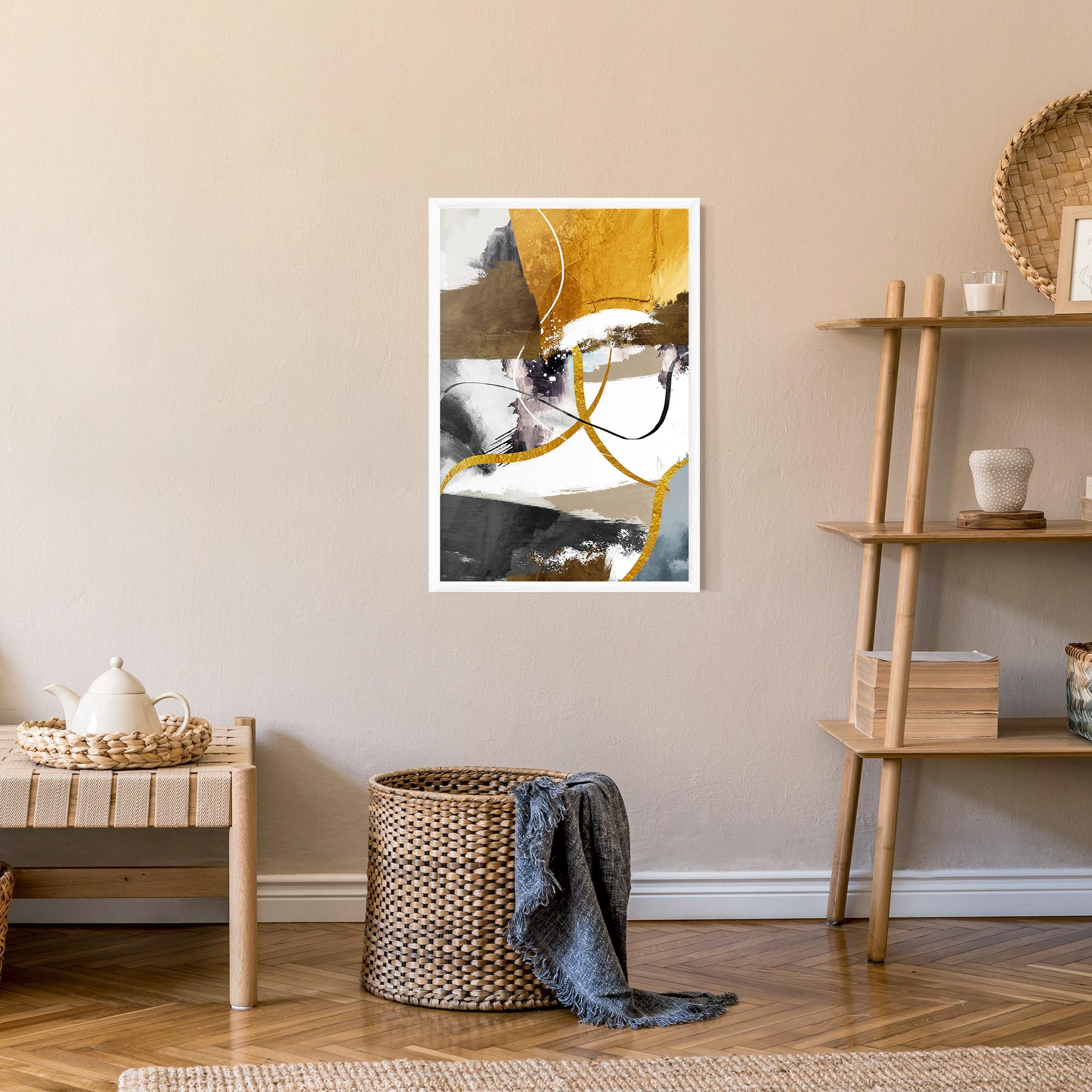 Gerahmte Poster Chaotic Golden Painting mockup 9