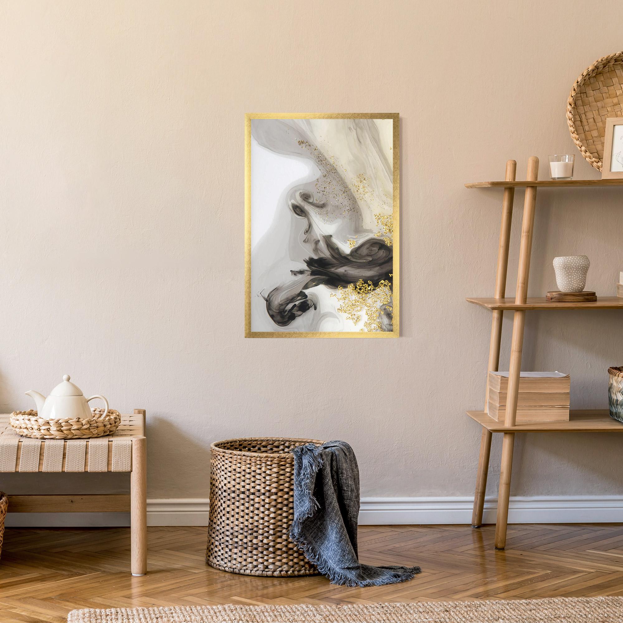 Gerahmte Poster Gold Glitter Watercolor mockup 9