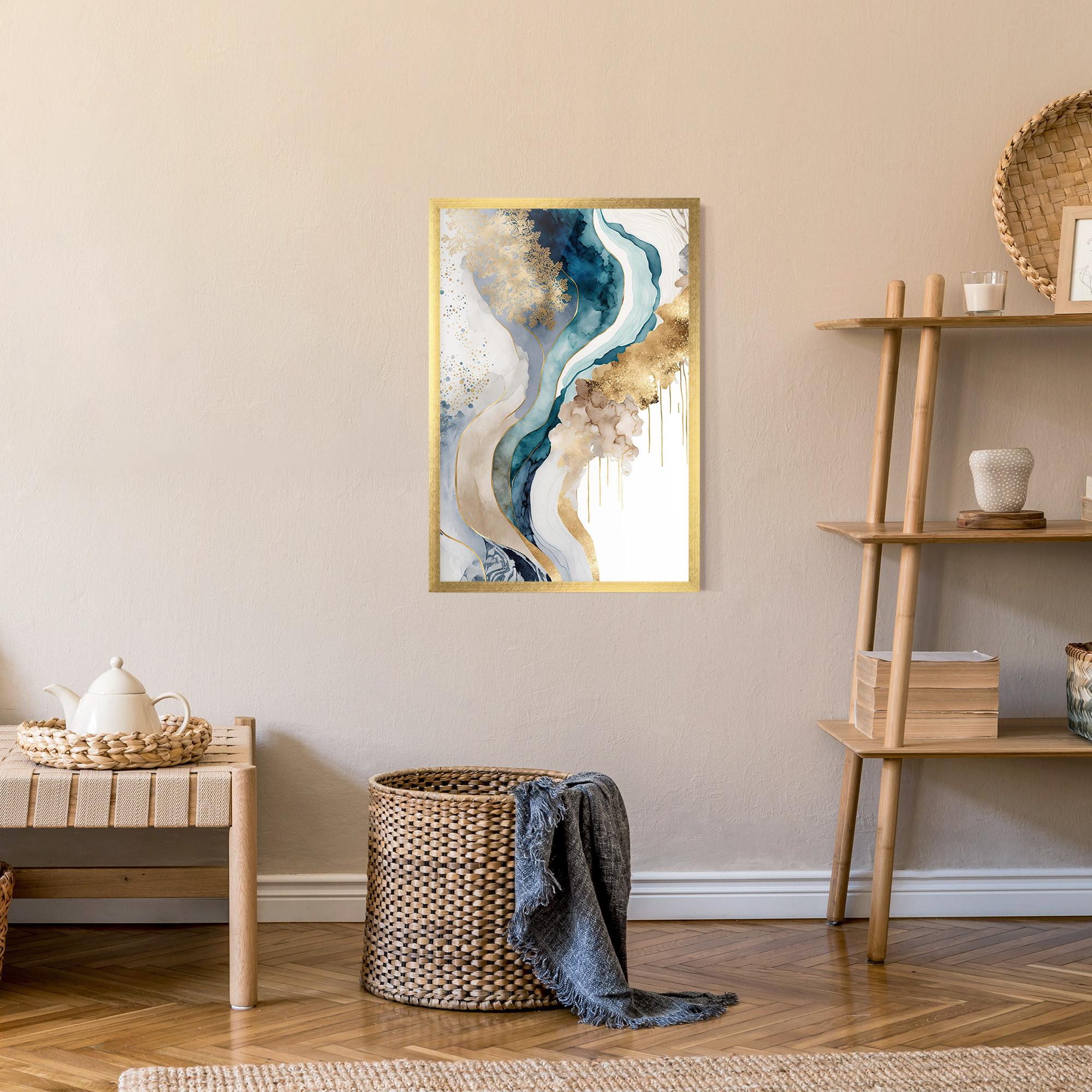 Gerahmte Poster Light Blue Waves mockup 9