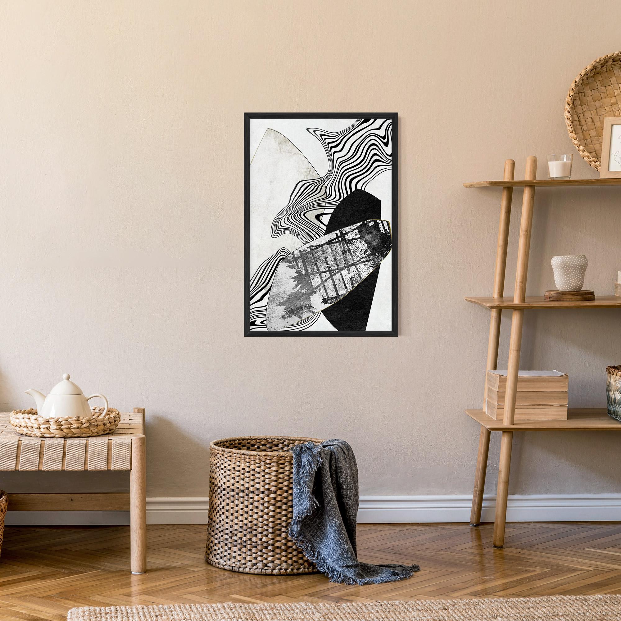 Gerahmte Poster Abstract Black Lines mockup 9