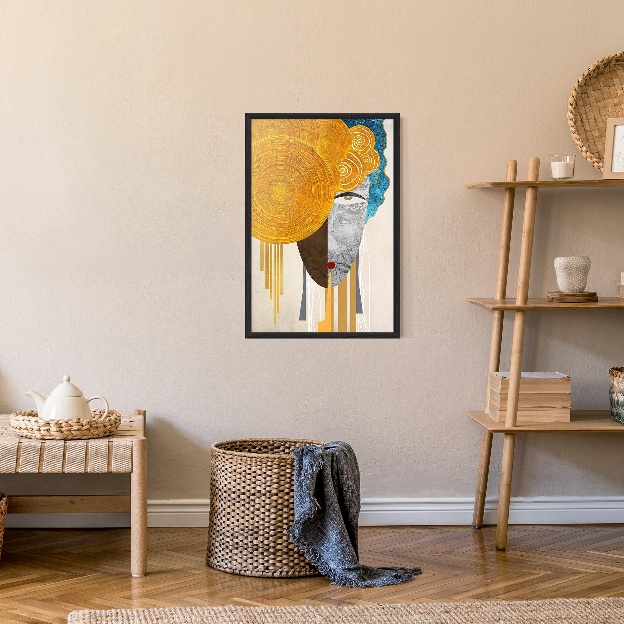 Gerahmte Poster Abstract Grey Face 1 mockup 9