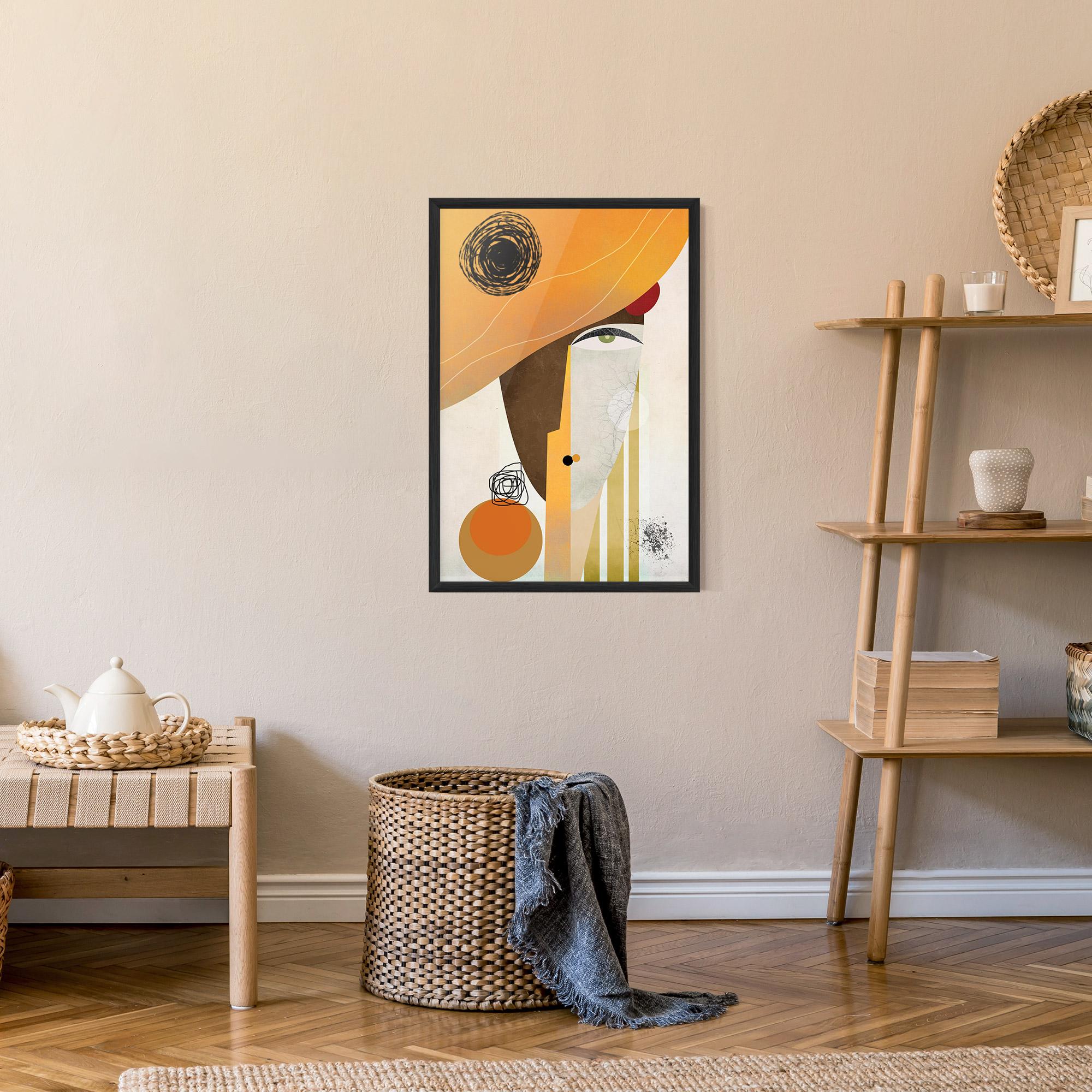 Gerahmte Poster Abstract Orange Face mockup 9