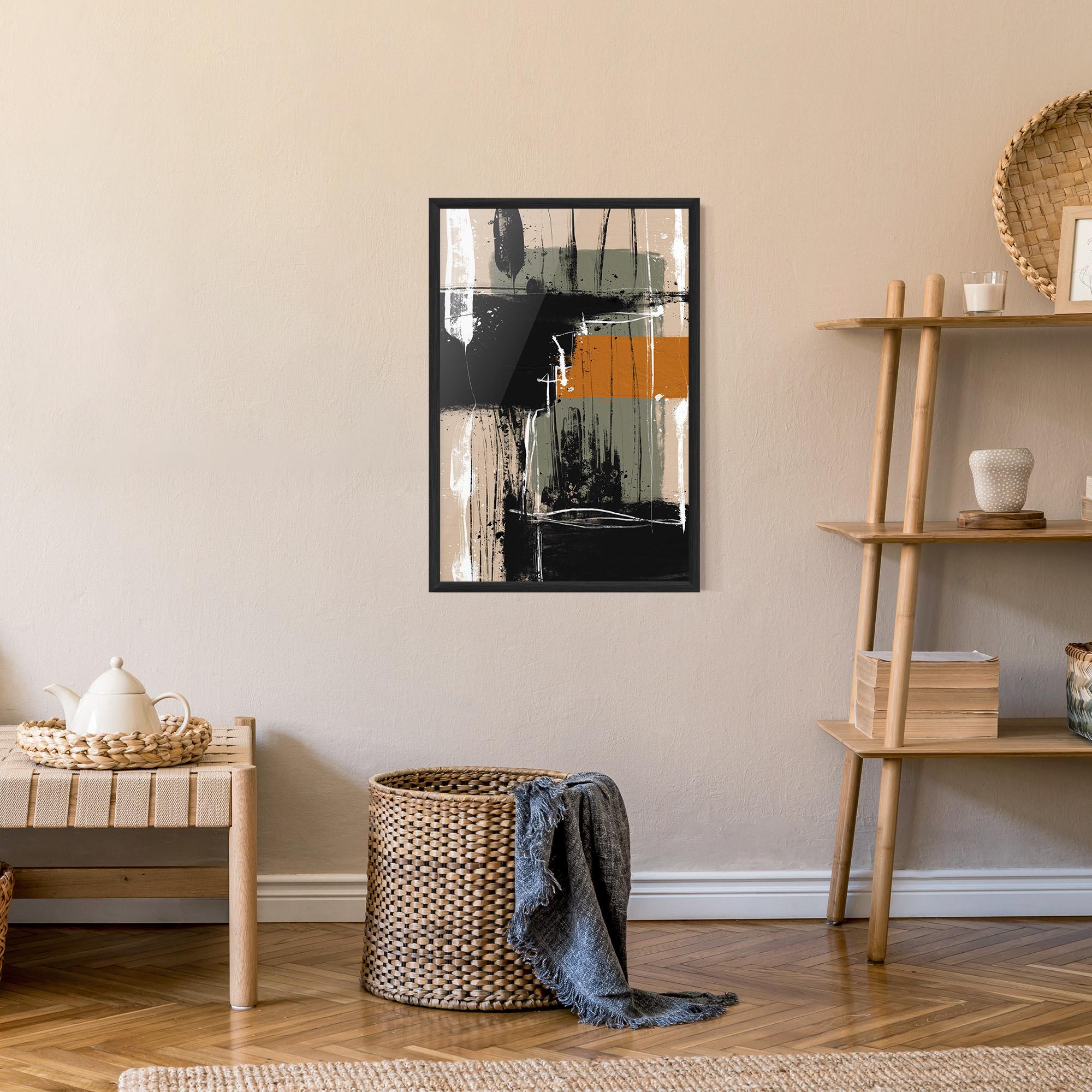 Gerahmte Poster Modern Oil Painting With White mockup 9