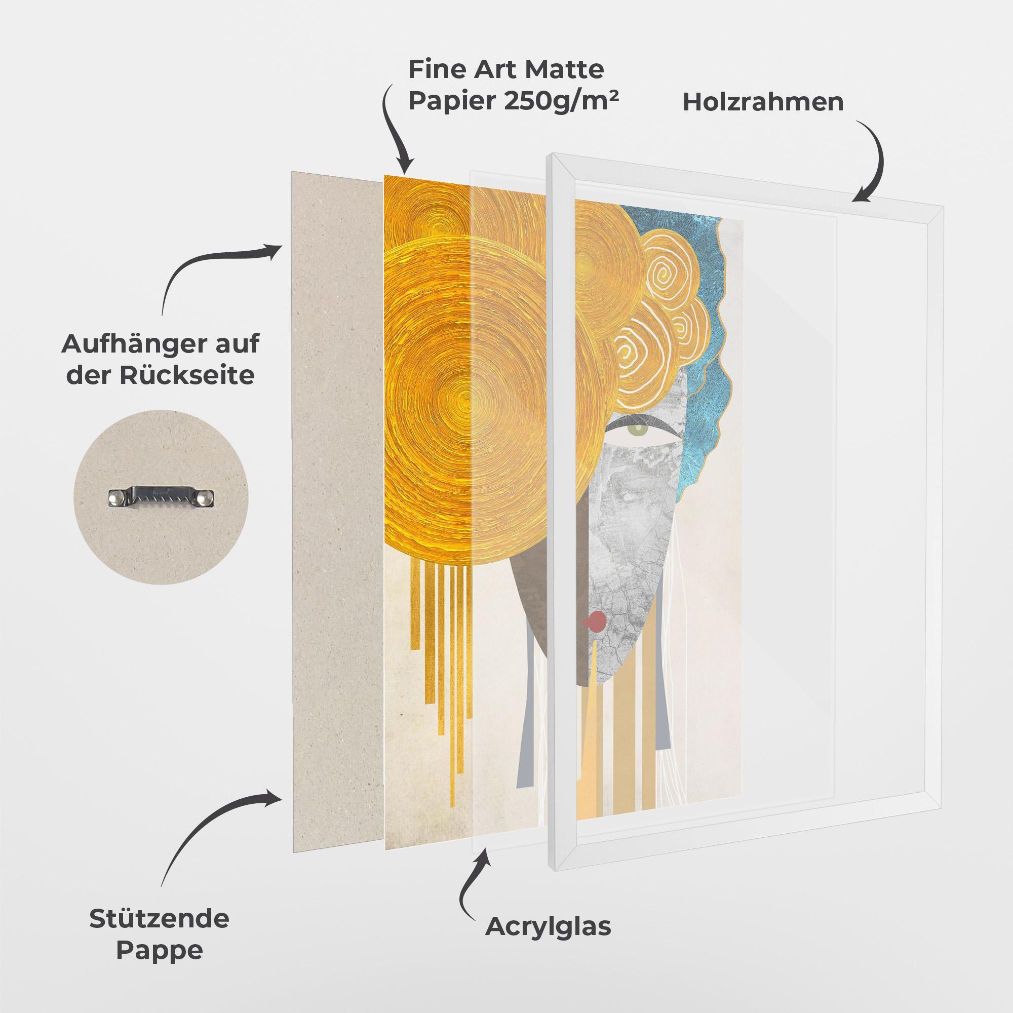 Gerahmte Poster Abstract Grey Face 1 mockup 1