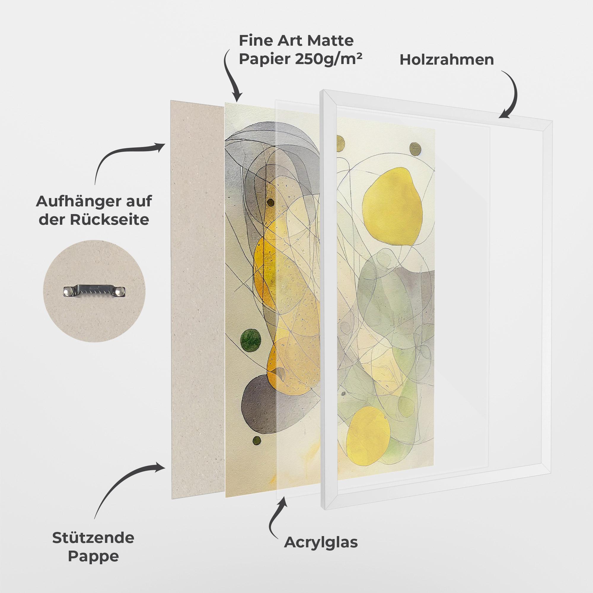 Gerahmte Poster Abstract Lemons mockup 1